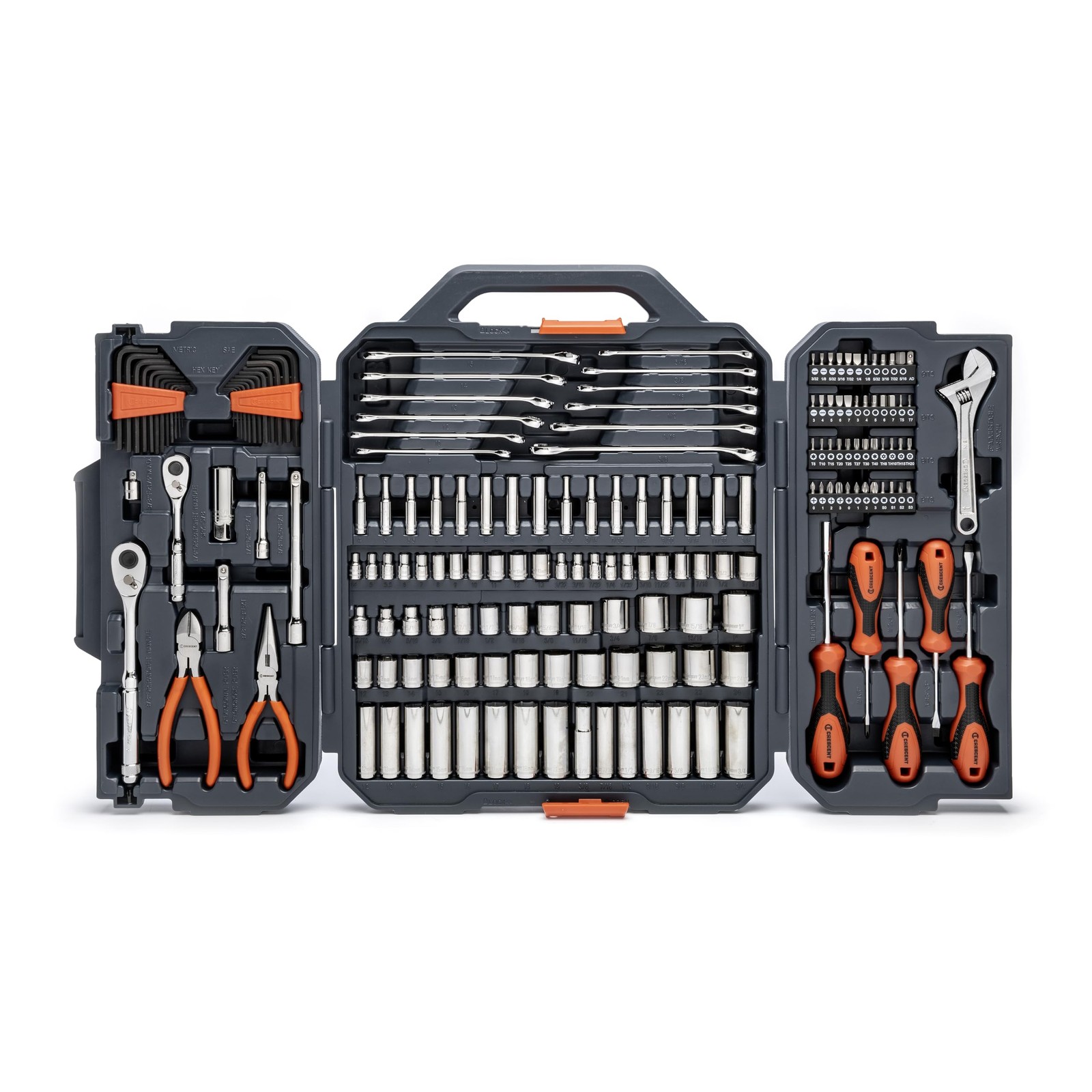 Crescent 180 Piece Professional Tool Set w/ Storage Case 72T Quick Release Crescent 180 Piece Professional Tool Set w/ Storage Case 72T Quick Release