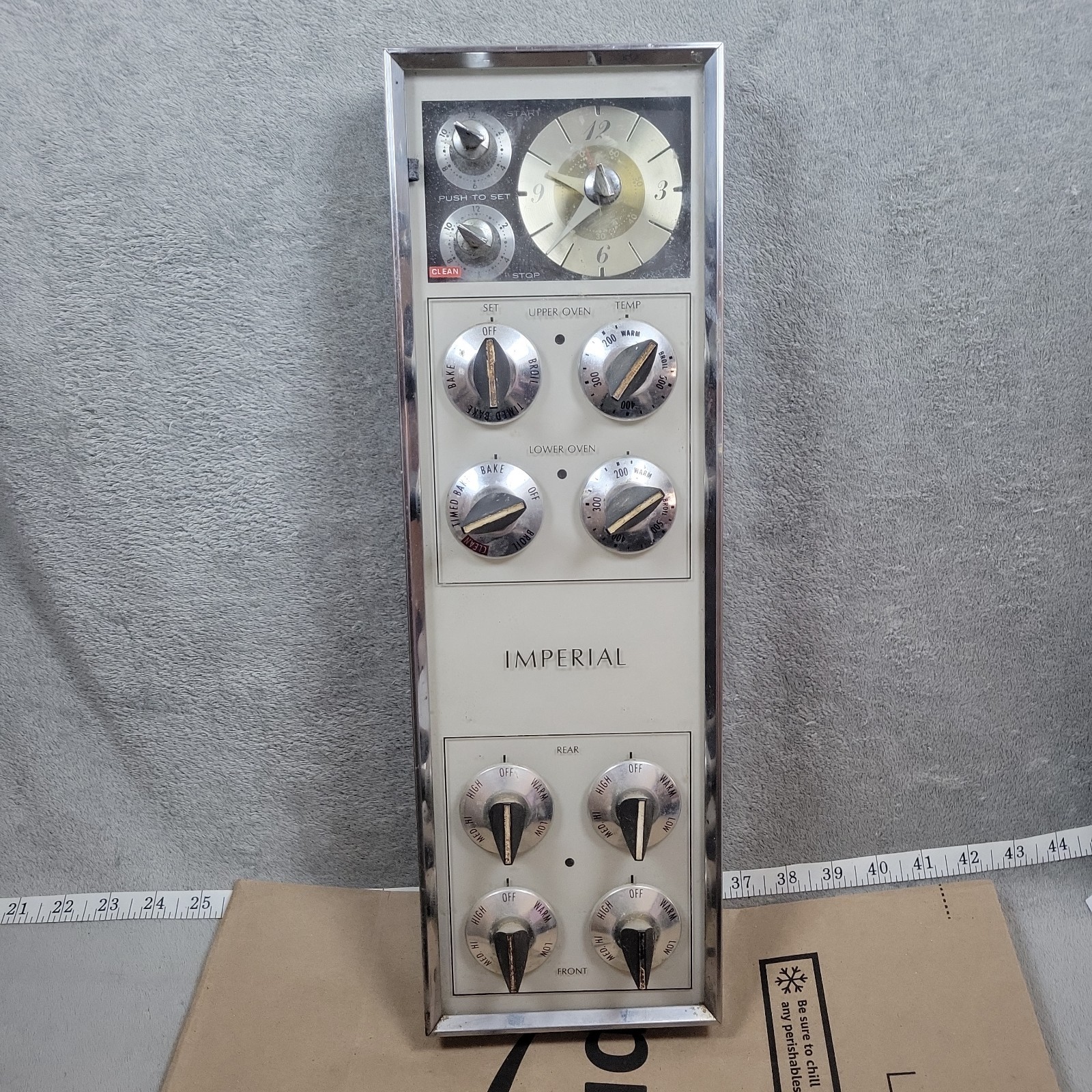 Vintage Imperial Electric Range Control Panel J.C. Penney Console Assembly