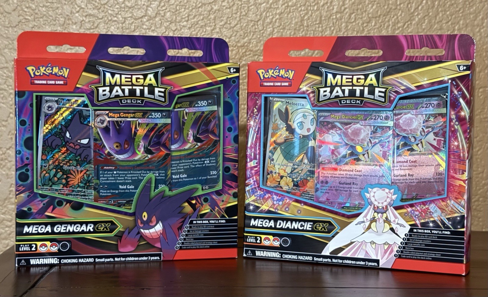 Lot- 1 Mega Gengar Battle Deck (has Haunter MEP 027 In It) & 1 Mega Diancie Deck