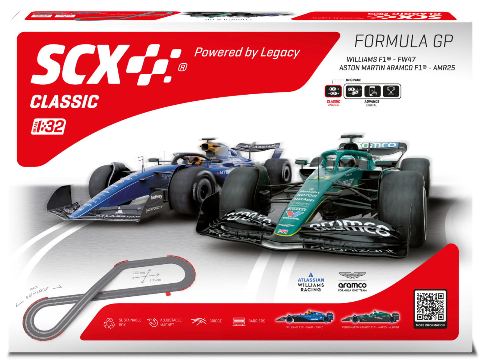 SCX 1/32 Scale Analog Formula Grand Prix Slot Car race set Formula 1 - U10587