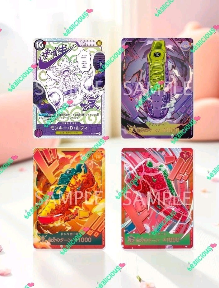 PRESALE ONE PIECE x NIKE TCG SET OF 4 P-099 LUFFY + 3 JAP VERSION *PRE-SALE*