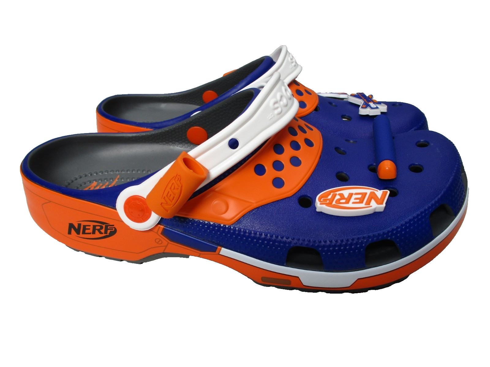Crocs x Hasbro Nerf Classic Clogs Sandals Blue Orange Mens Sz 10 Crocs x Hasbro Nerf Classic Clogs Sandals Blue Orange Mens Sz 10