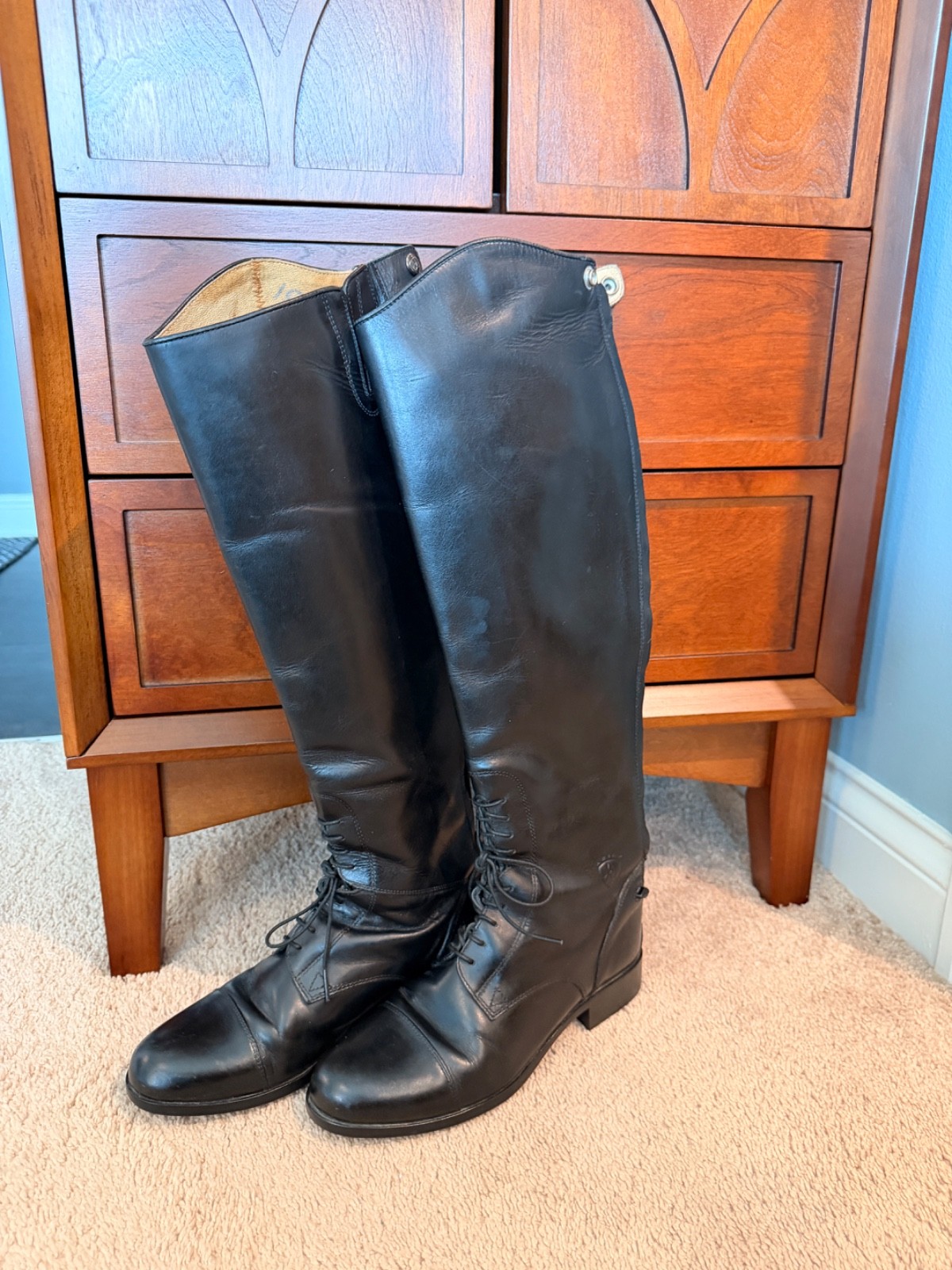Ariat Heritage Contour Field Zip Tall Riding Boot Black Size 8 Style 55001