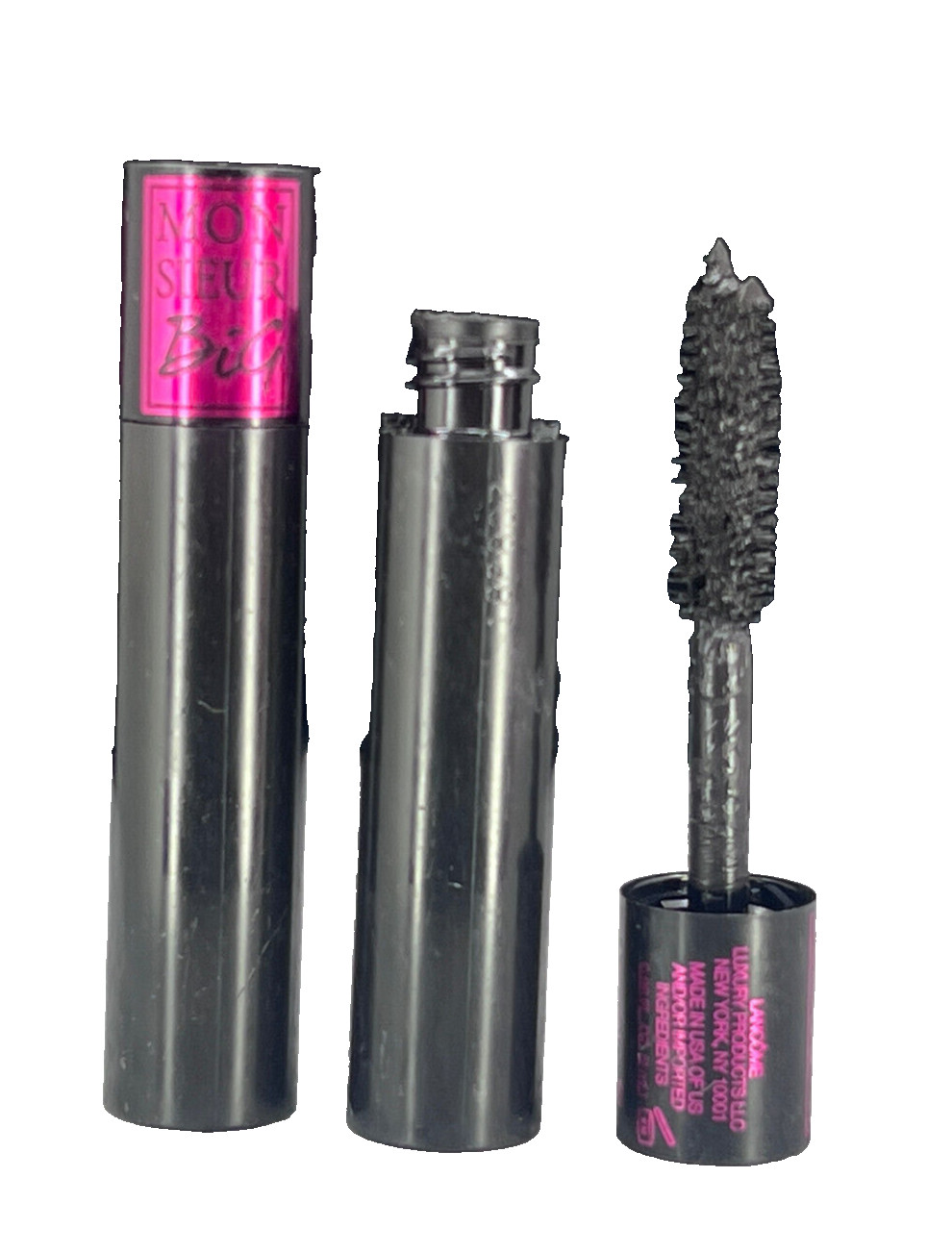 Lancome Monsieur Big Mascara 01 Black 0.06oz 2ml LOT OF 2 NEW