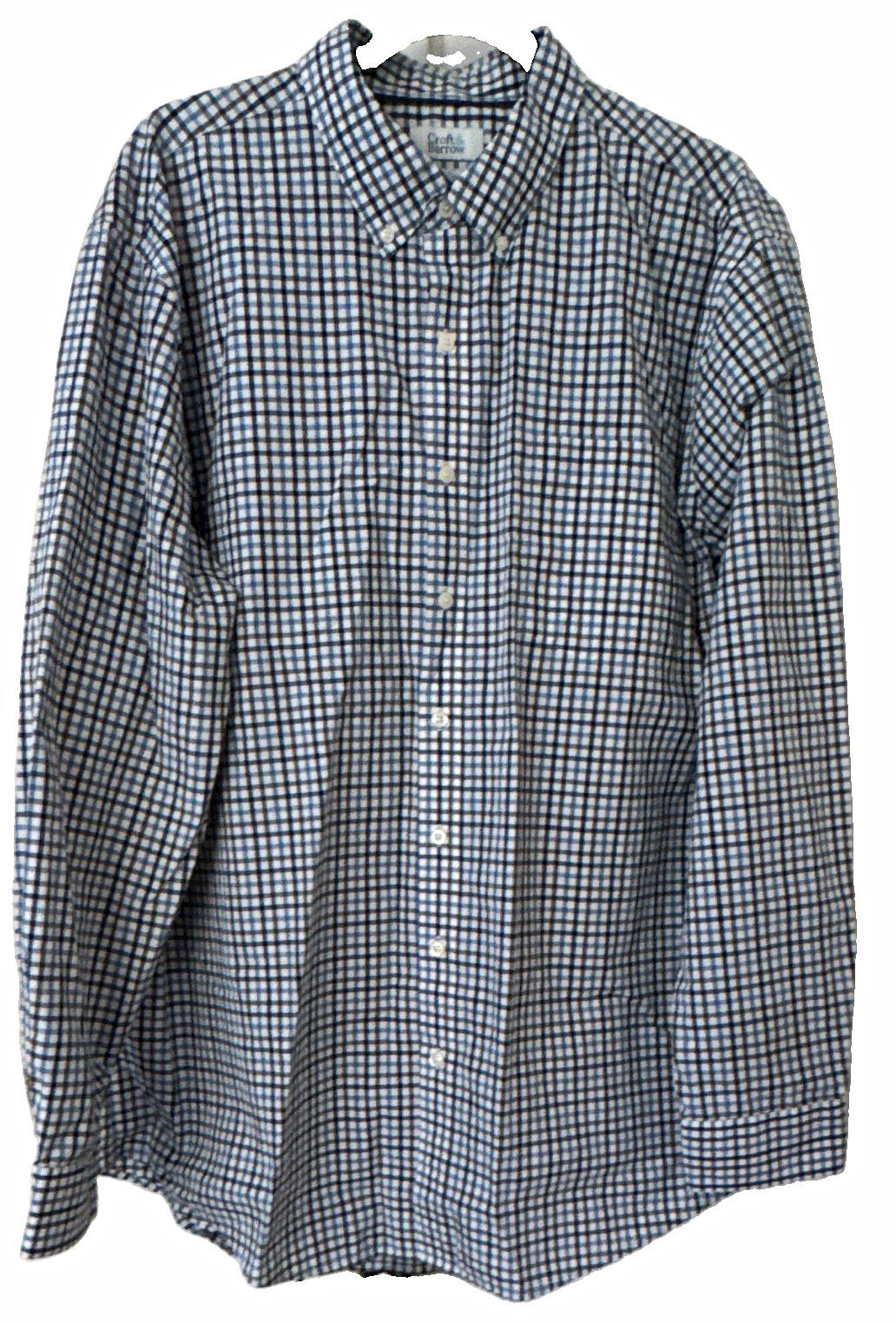 Croft & Barrow Easy Care 2XL Blue/White Check Woven Button-Down Shirt Croft & Barrow Easy Care 2XL Blue/White Check Woven Button-Down Shirt
