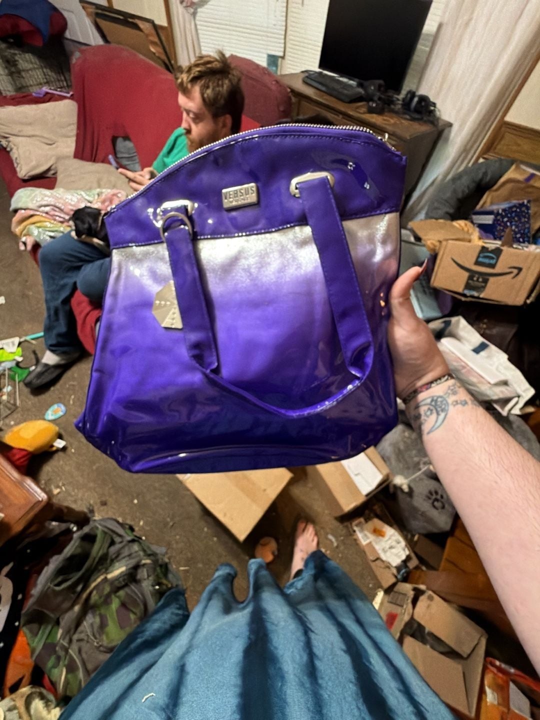 Versus Versace Purple Ombre Tote Handbag