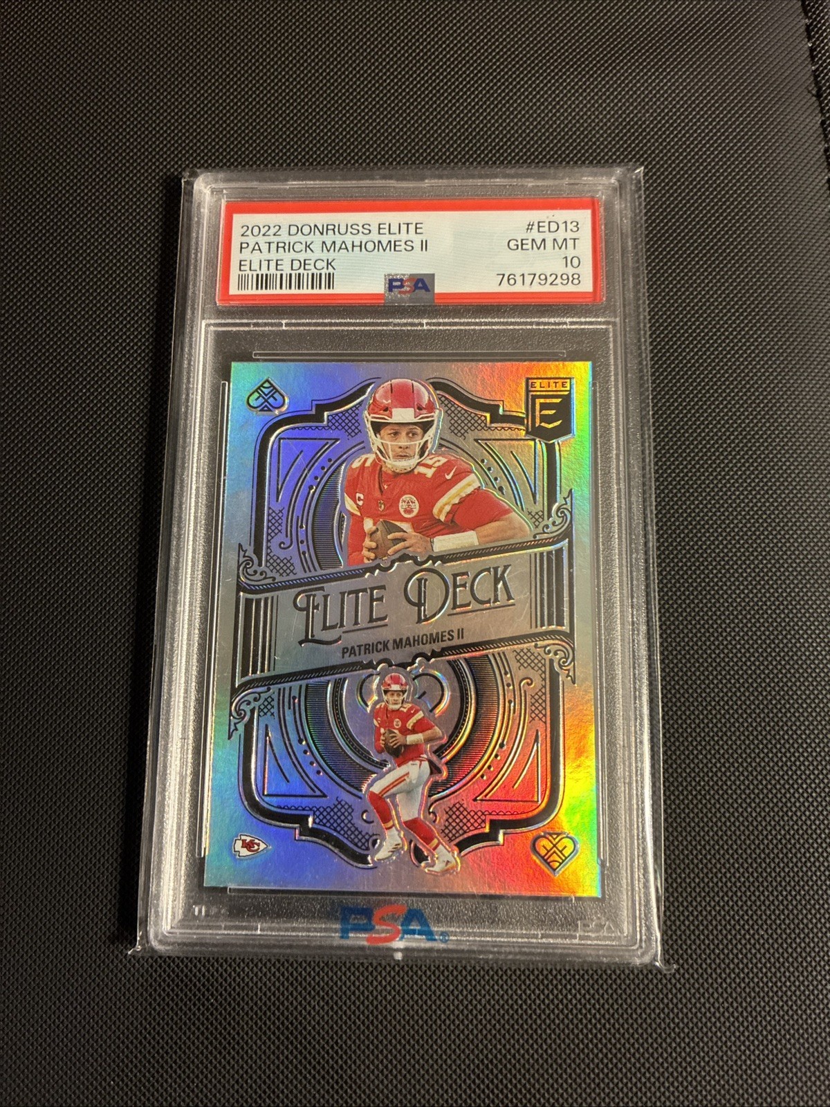 Patrick Mahomes PSA 10 SILVER PRIZM Elite Deck Card 2022 Donruss Elite CHIEFS SP