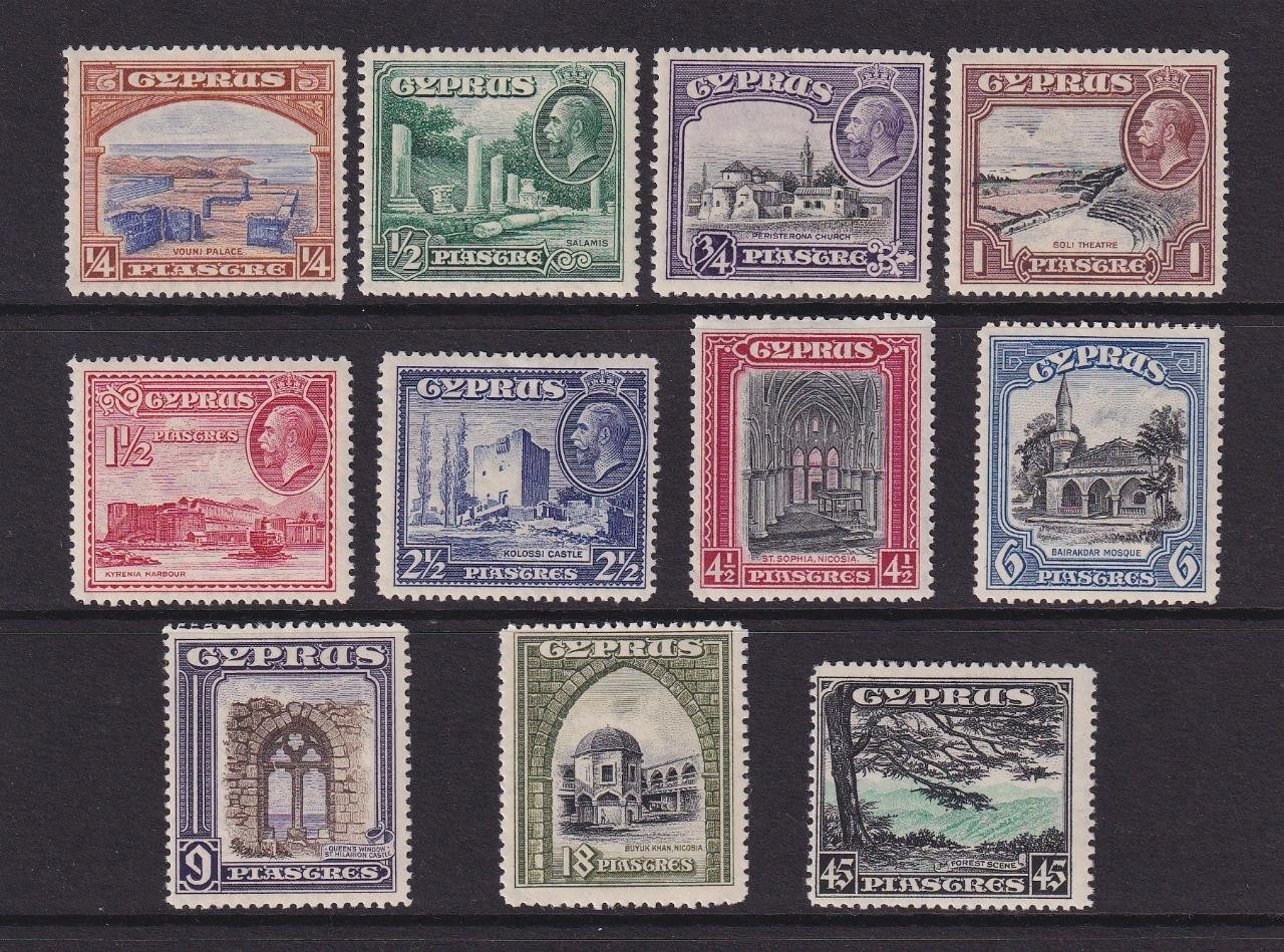 Cyprus GV 1934 Set MM. SG133 - 143. Cat £200