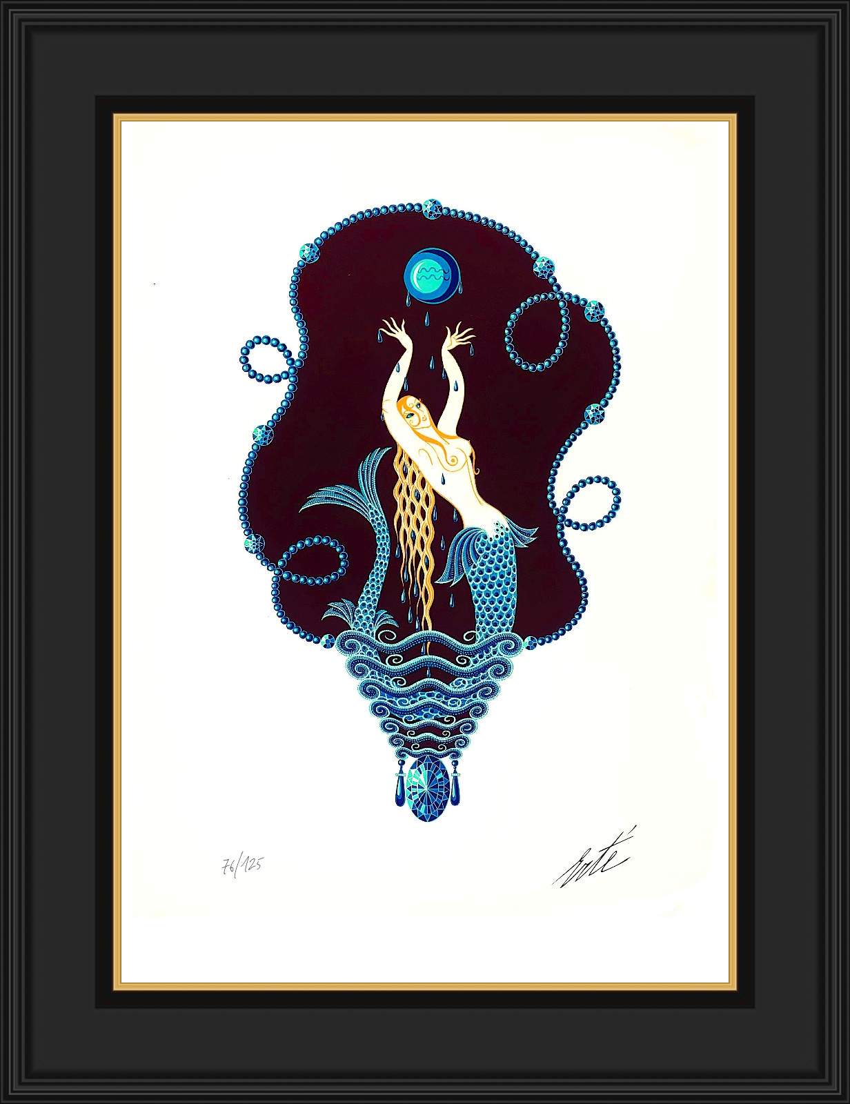Erte, Sapphire, Numbered, Limited Edition, LIthograph