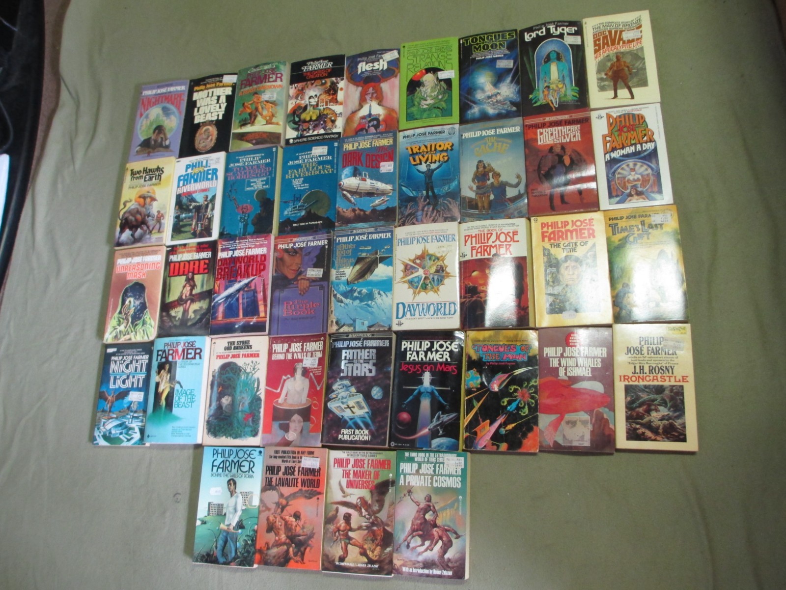 Philip Jose Farmer vintage science fiction paperback lot of 40