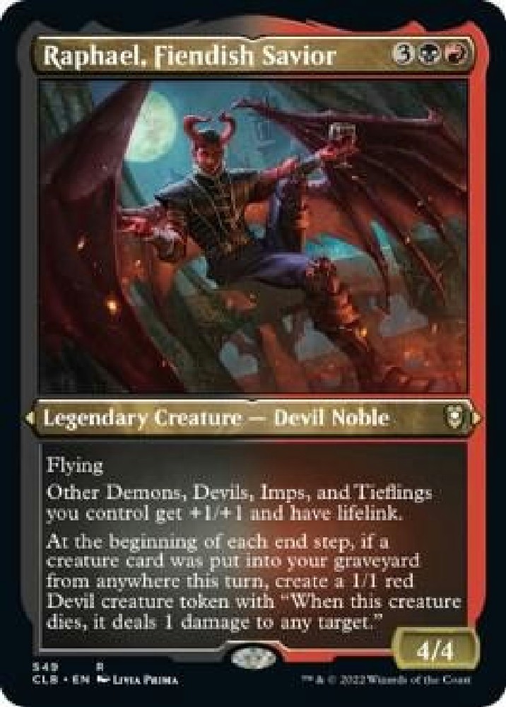 RAPHAEL, FIENDISH SAVIOR (FOIL ETCHED) 549 COMMANDER LEGENDS: BFBG NM/M