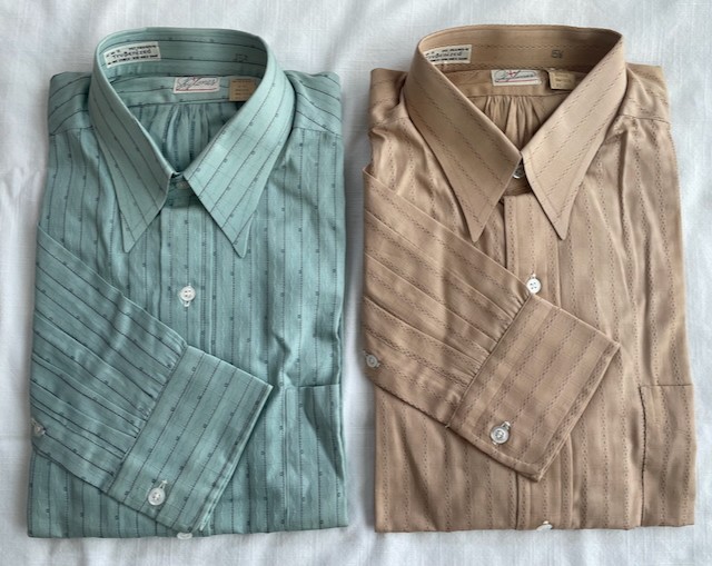 Lot of 2 Vintage NOS Deadstock 1930s Men\'s Dress Shirts - Skytones - Art Deco