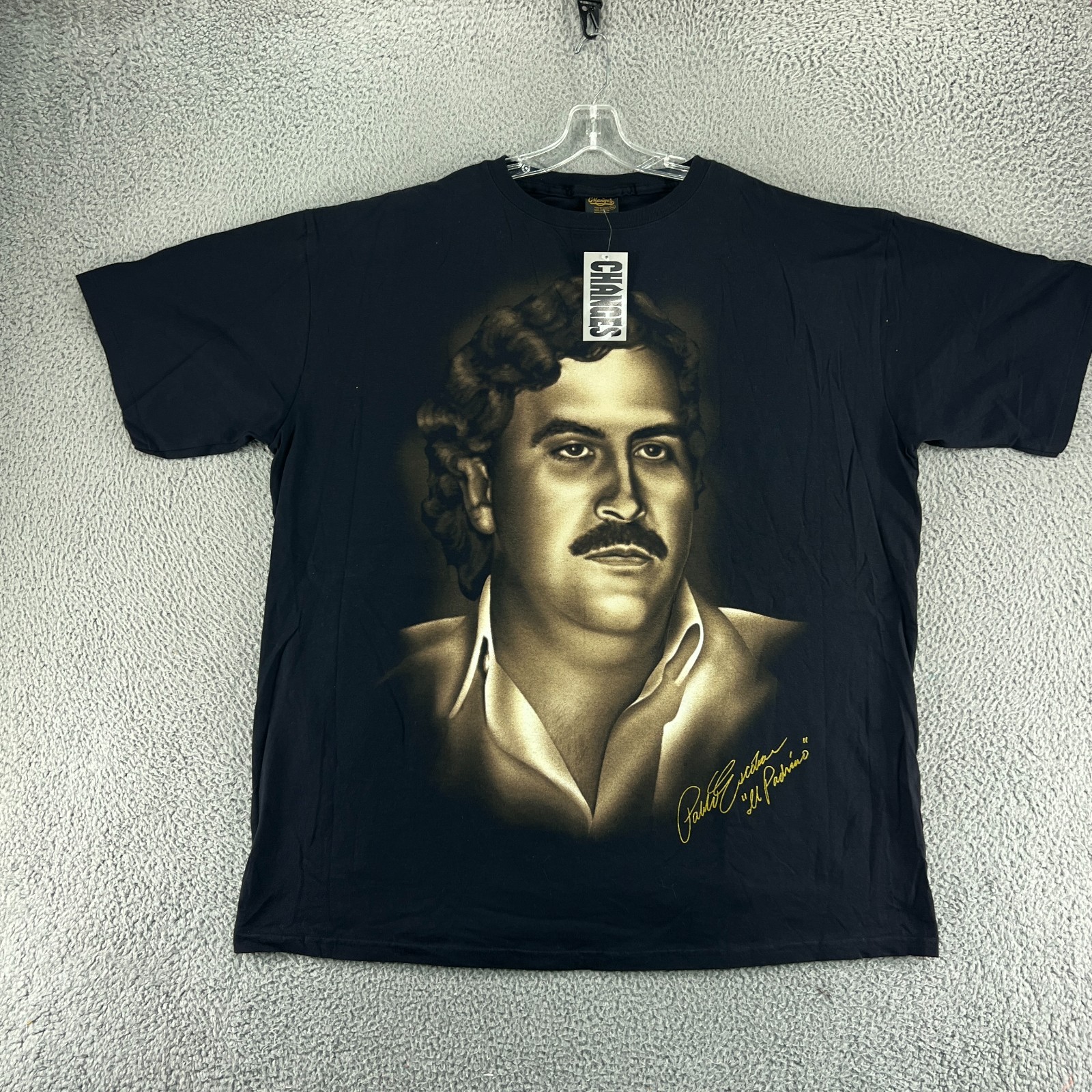 Vintage Pablo Escobar Shirt Mens 3XL 90 HipHop Rap Changes Graphic Tee DEADSTOCK
