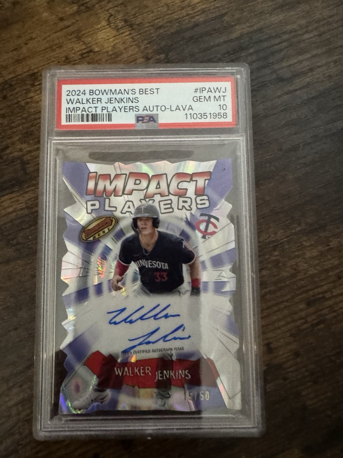 2024 Bowman’s Best Walker Jenkins Impact Players Auto /50