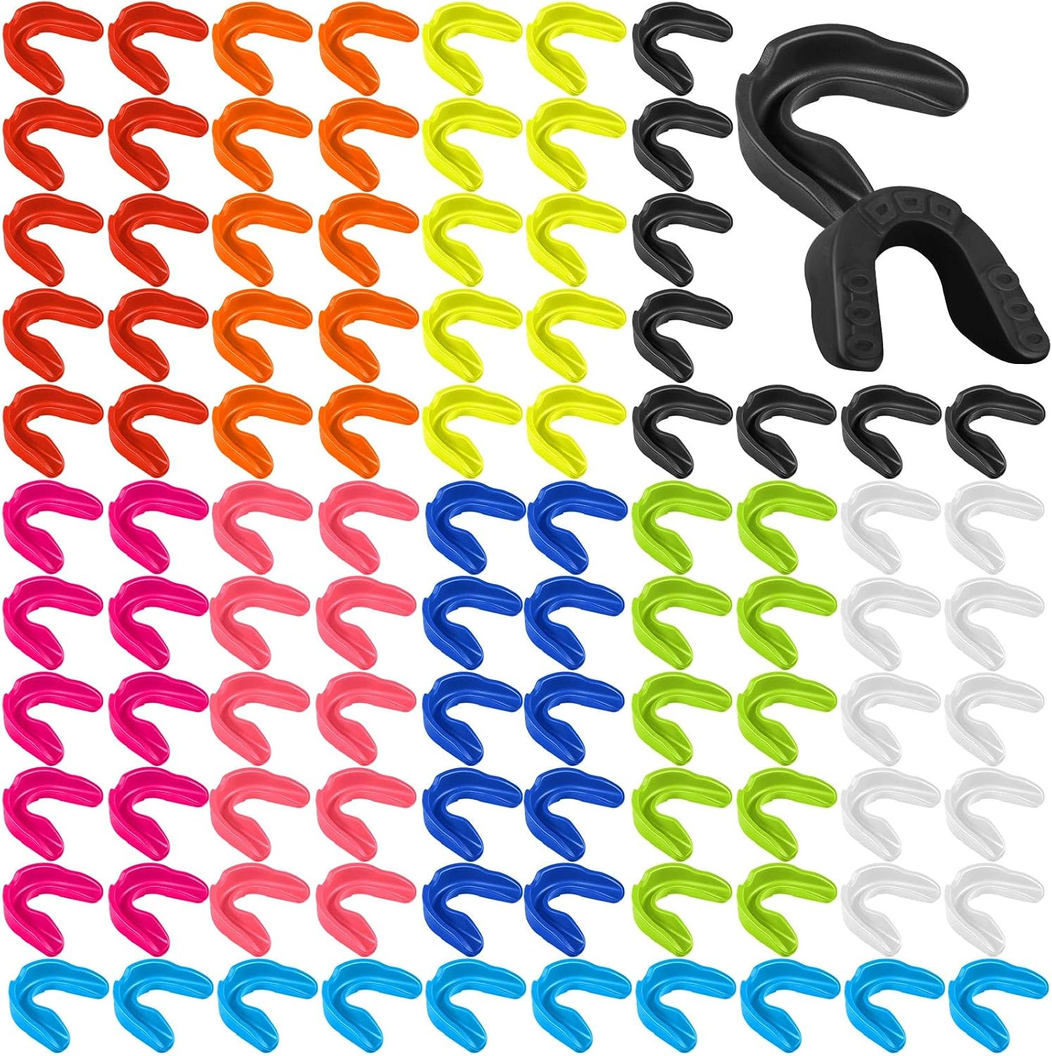100Pack Sport Mouth Guard Bulk Athletic Mouthguard, Assorted Colors |
