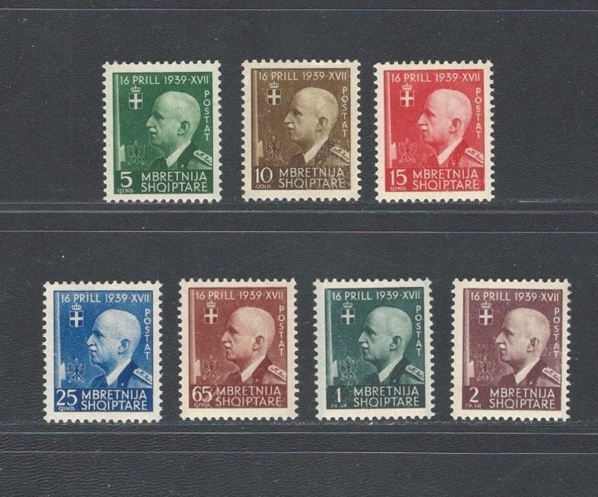 Albania 1942 Scott 324-330 MNH Set WWII Italian Occupation Victor Emmanuel III