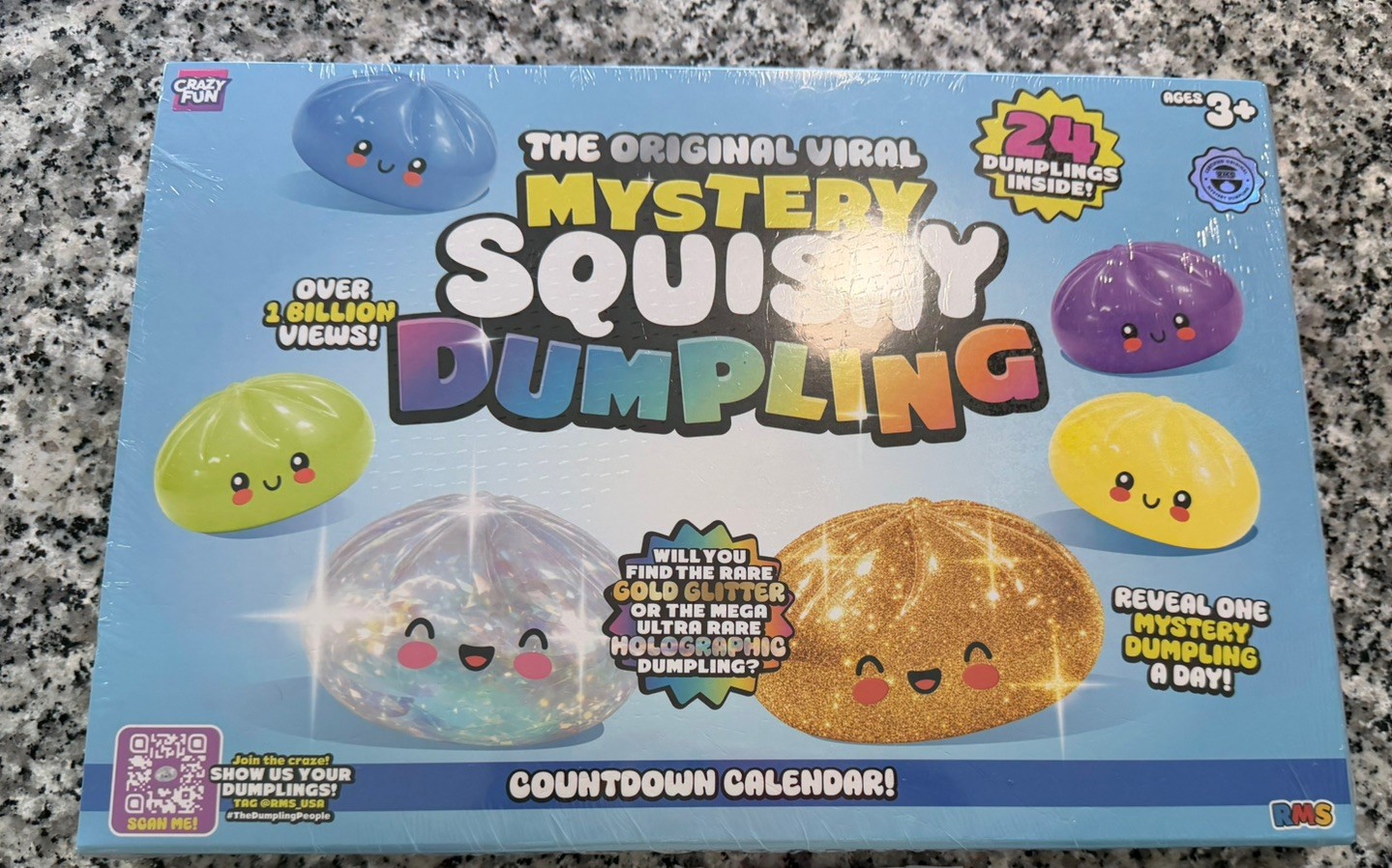 RMS-Authentic-Crazy Fun Mystery Squishy Dumpling Countdown Calendar 24 Dumplings