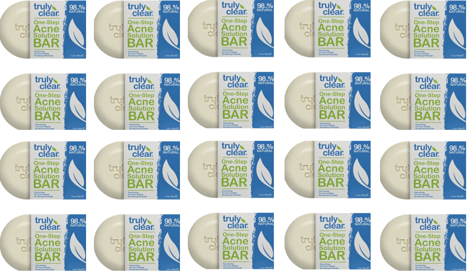 20 PACK Truly Clear One Step Acne Solution Blemish Bar 3.5oz EACH 1/$6.99 20 PACK Truly Clear One Step Acne Solution Blemish Bar 3.5oz EACH 1/$6.99