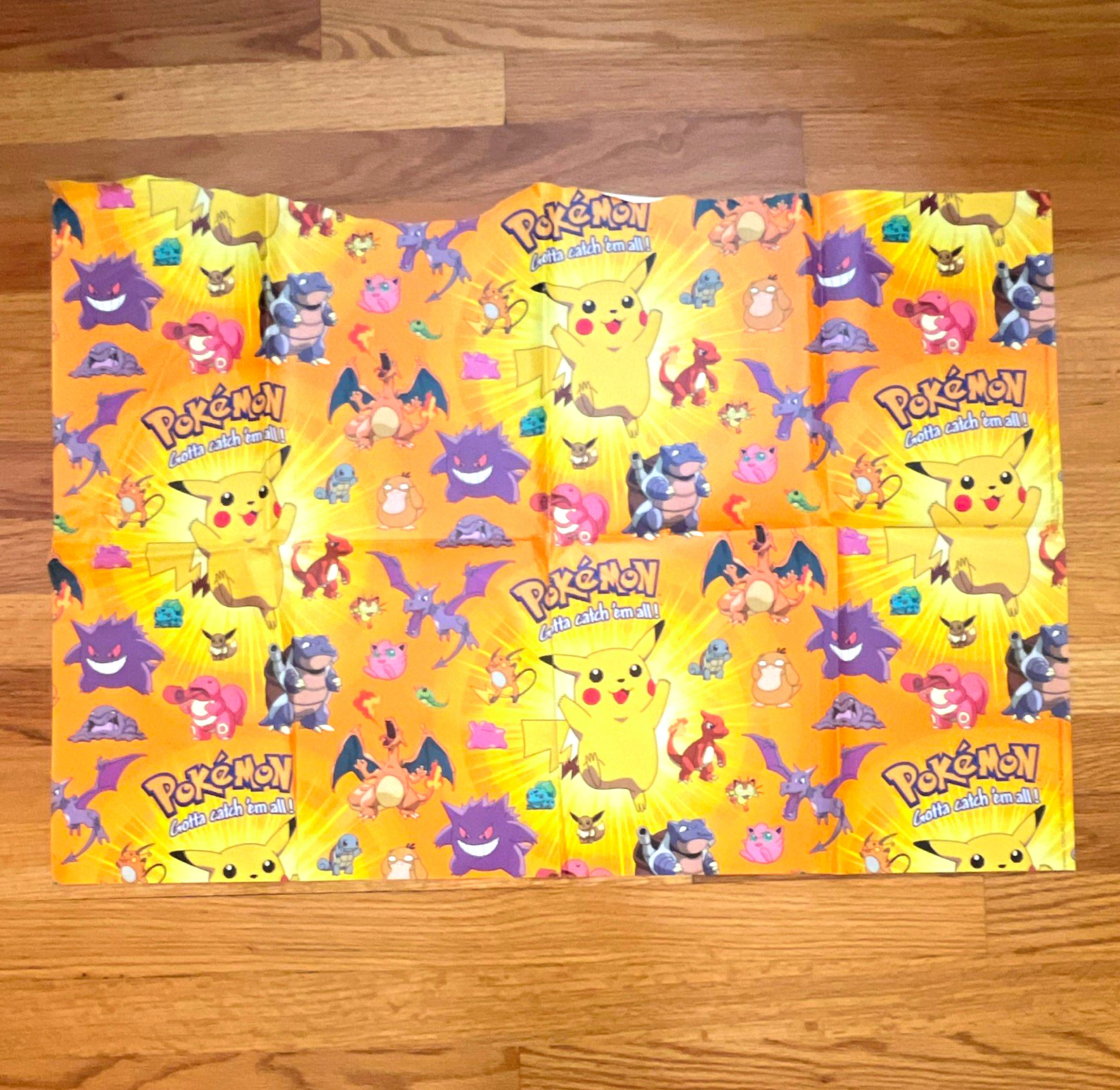 Vintage Original Pokémon Used Wrapping Gift Paper 1999 Pikachu & Friends 30th