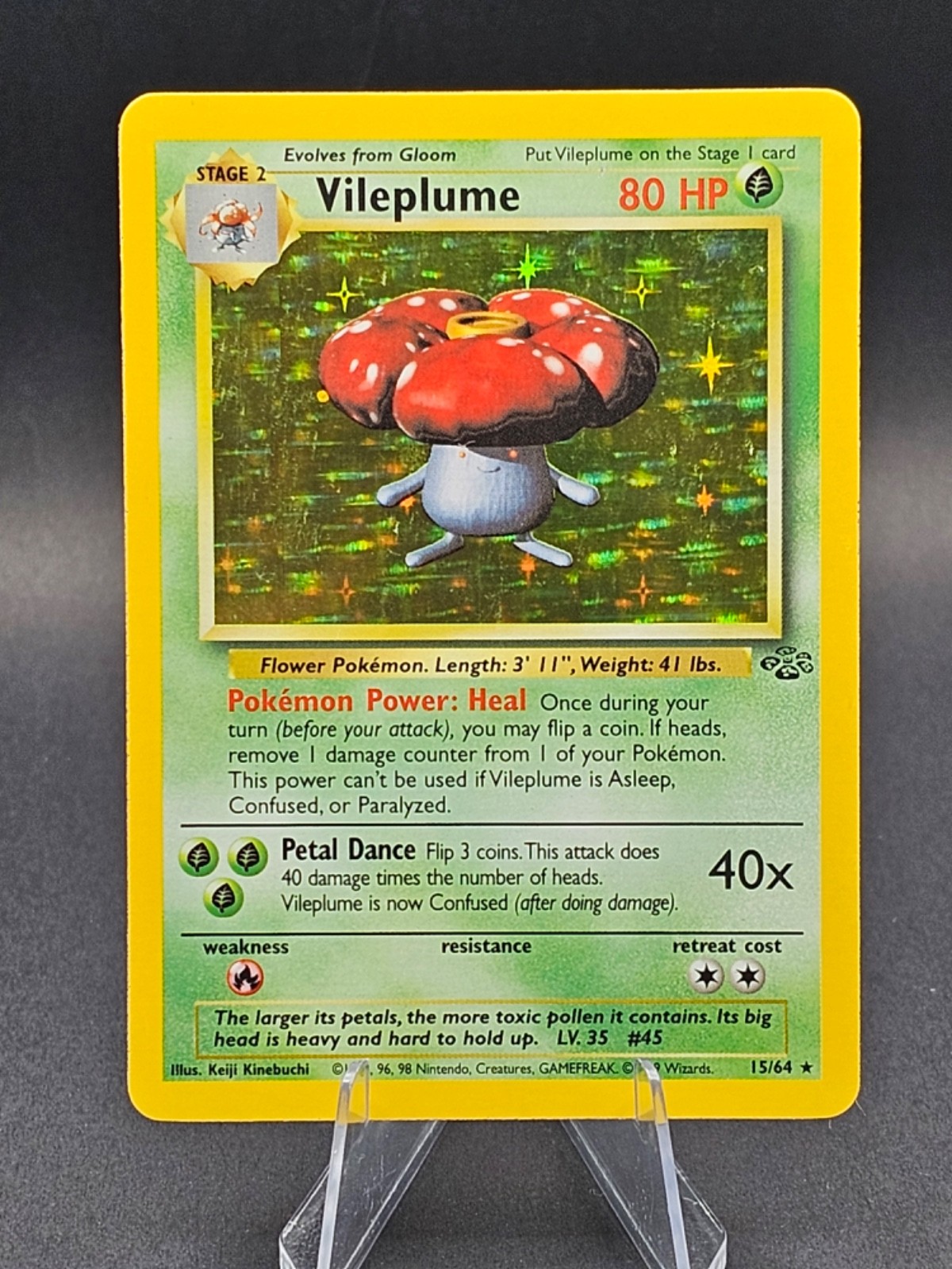 Pokémon TCG Vintage 1999 Vileplume Holo-Rare Jungle Set 15/64 MP Pokémon TCG Vintage 1999 Vileplume Holo-Rare Jungle Set 15/64 MP