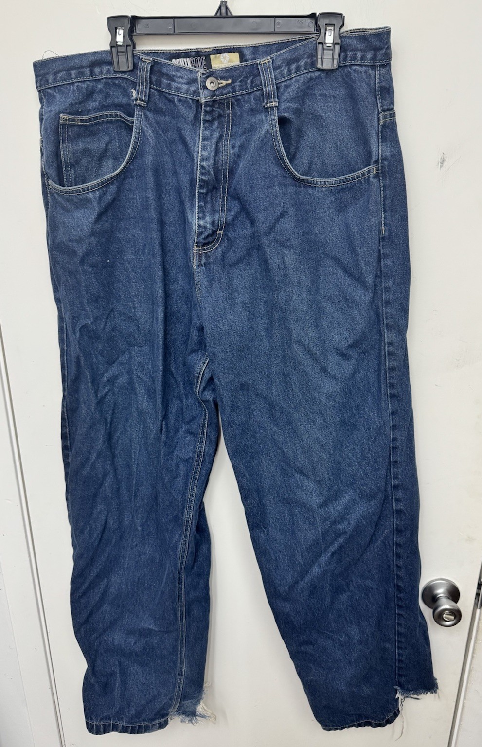 Vintage Y2K Southpole 4180 Brown Tab Baggy Blue Denim Jeans Mens Size 38 Skater