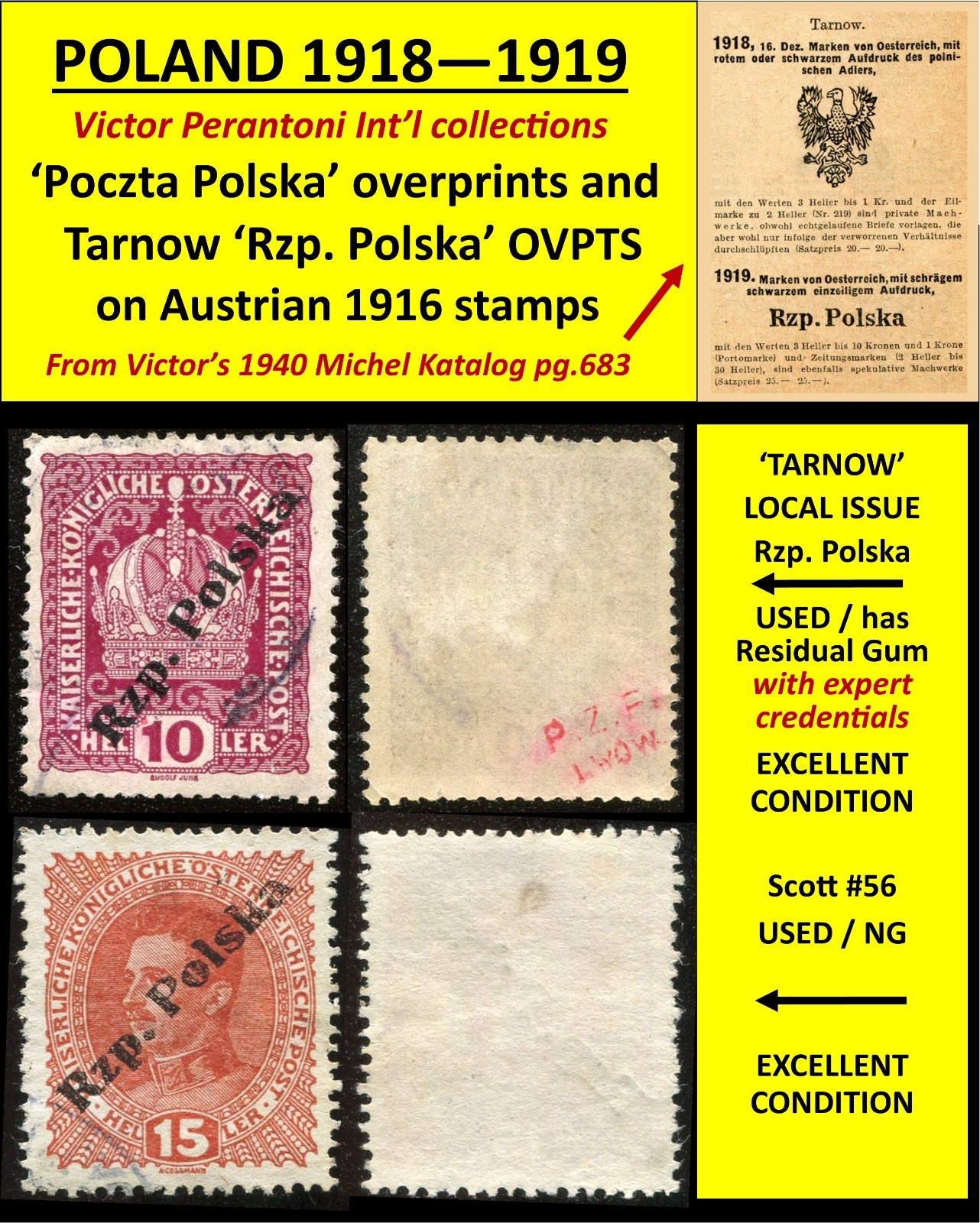 POLAND 1918-1919 two \