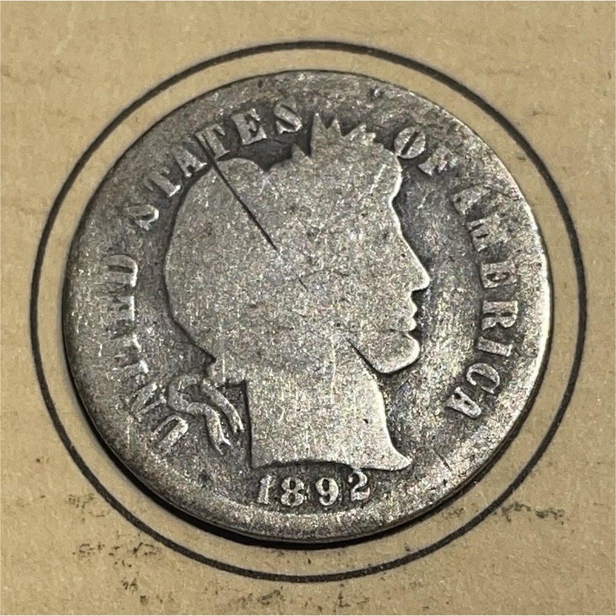 1892-S Barber Dime 10C KEY Good details 1892-S Barber Dime 10C KEY Good details