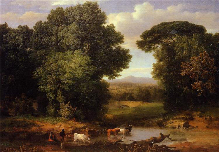 stunning oil painting handpainted on canvas-Roman landscape with cattle