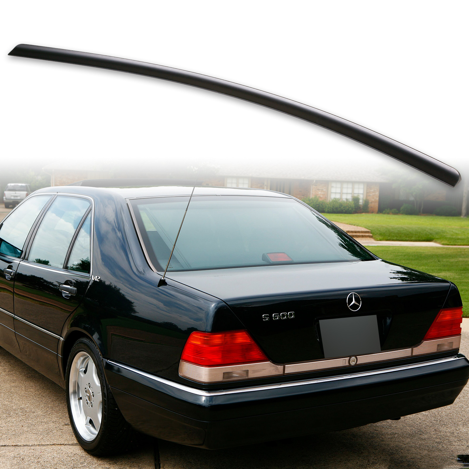 Fyralip Unpainted Rear Trunk Lip Spoiler For Mercedes Benz W140 S-Class 91-98 Fyralip Unpainted Rear Trunk Lip Spoiler For Mercedes Benz W140 S-Class 91-98