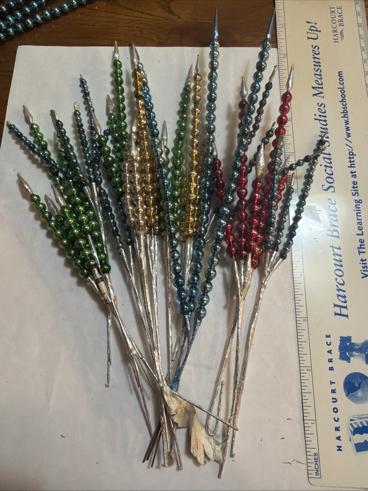 Antique mercury cattail bead sprays nice assortment