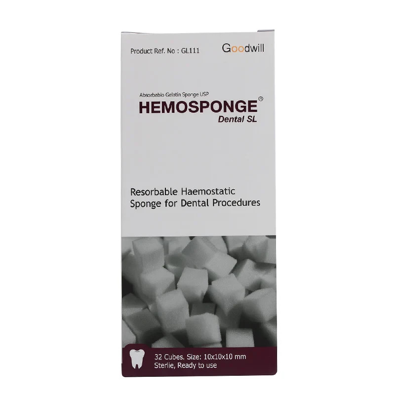 New HemoSponge Absorbable Dental Gelatin USP Sterile 32 Sponge 10x10x10mm Fast