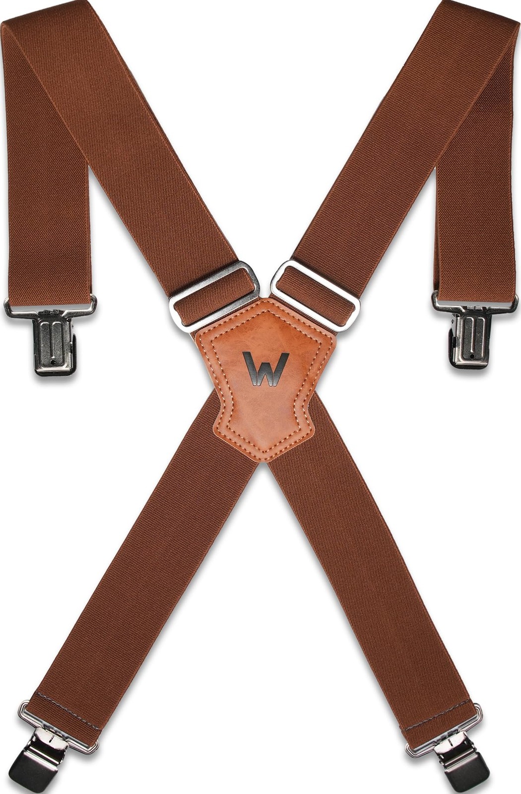 WELKINLAND 2Inch-Wide Work Suspender, Brown-Elastic Suspenders 2-Inch, Brown WELKINLAND 2Inch-Wide Work Suspender, Brown-Elastic Suspenders 2-Inch, Brown