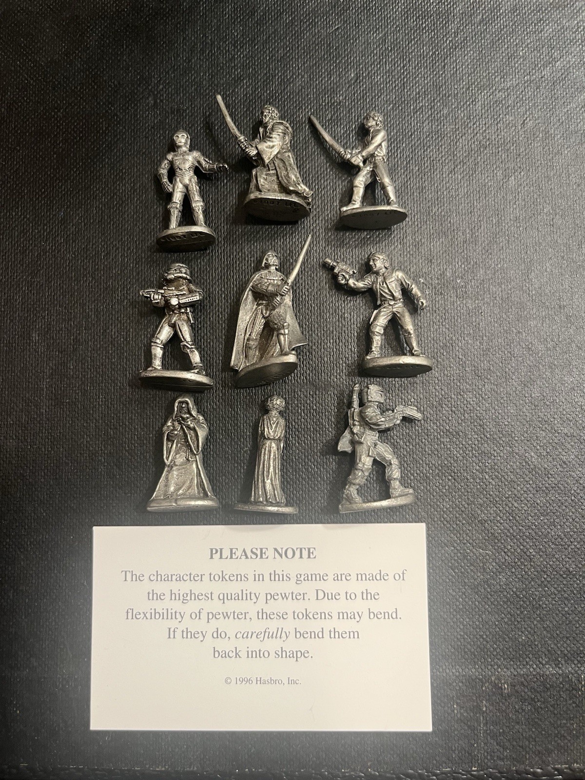 Monopoly Star Wars 1997 Classic Trilogy Edition Set Of 9 Pewter Tokens