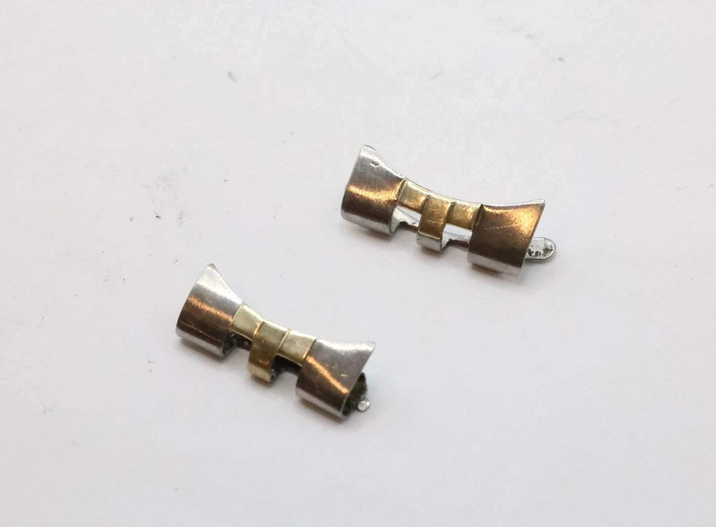 Authentic Vintage Rolex End Links Yellow Gold & Stainless Steel 19mm #366 Authentic Vintage Rolex End Links Yellow Gold & Stainless Steel 19mm #366