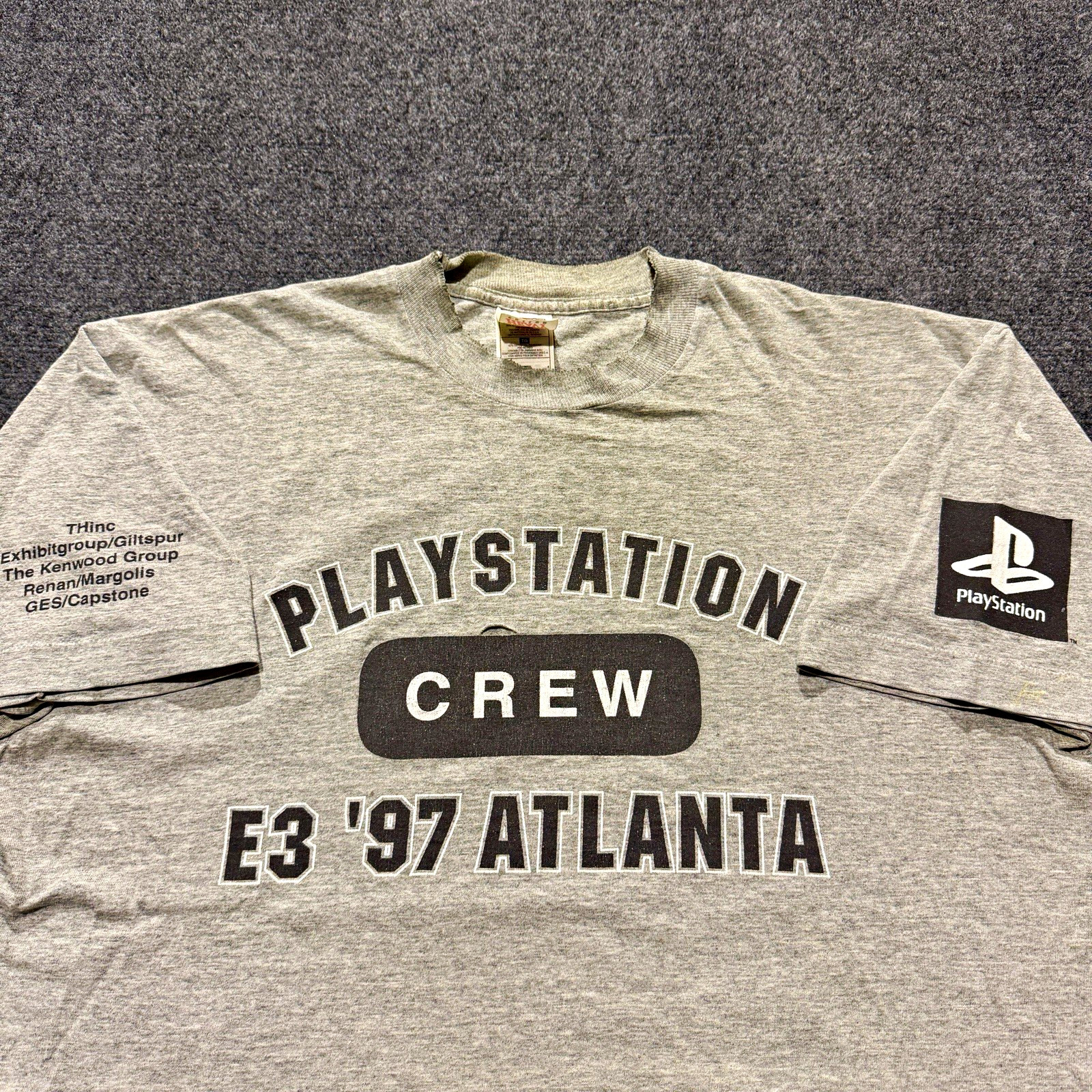 Ultra Rare Vintage 1997 Sony PlayStation Crew E3 Atlanta Promo Tee XL Ultra Rare Vintage 1997 Sony PlayStation Crew E3 Atlanta Promo Tee XL