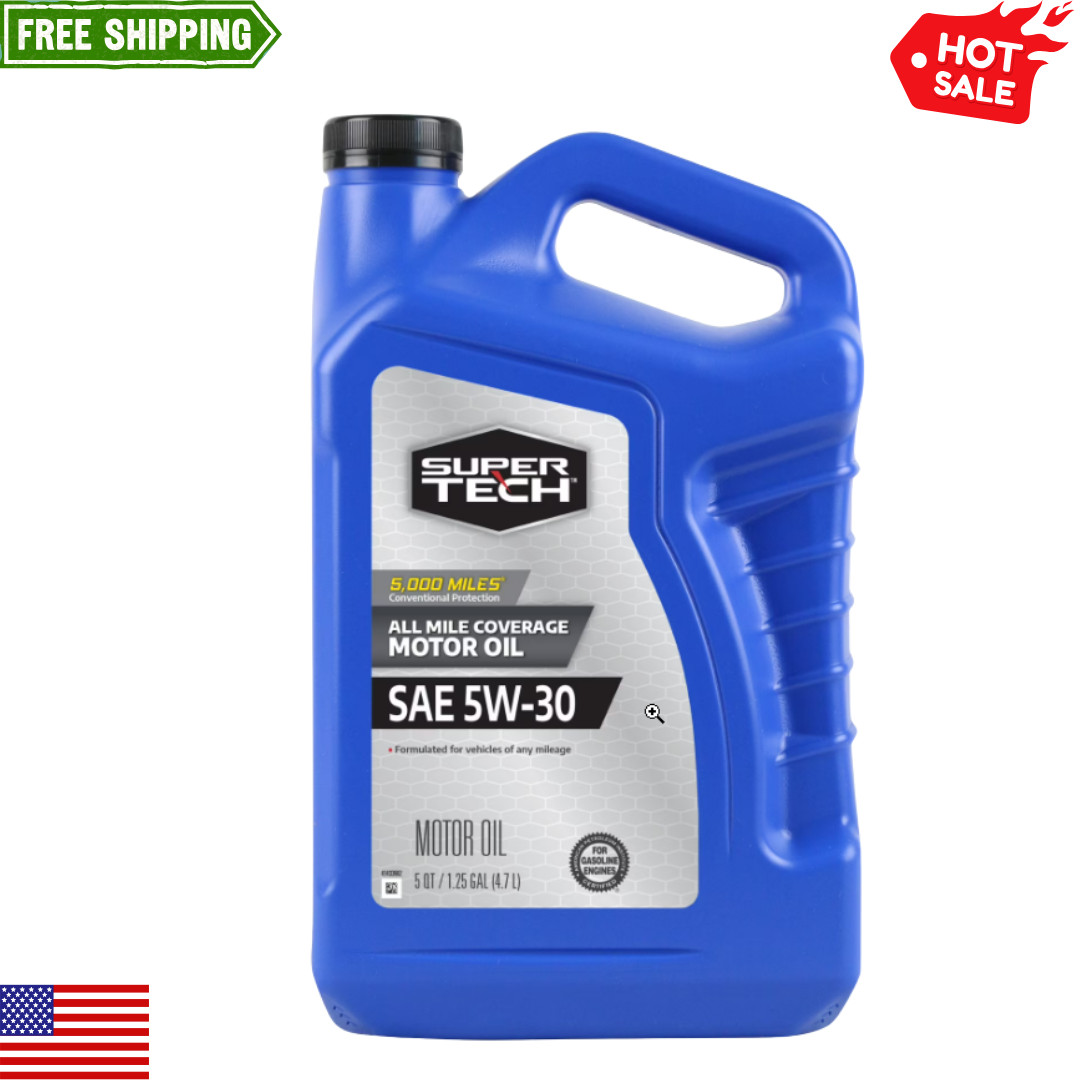 FreeShip-Super Tech All Mileage Synthetic Blend Motor Oil SAE 5W-30, 5 Quarts