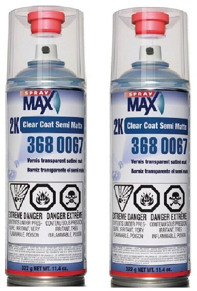 11.4oz Spraymax 2k Satin Clear Coat Aerosol 3680067 - Car Paint Repair (2 Pack) 11.4oz Spraymax 2k Satin Clear Coat Aerosol 3680067 - Car Paint Repair (2 Pack)