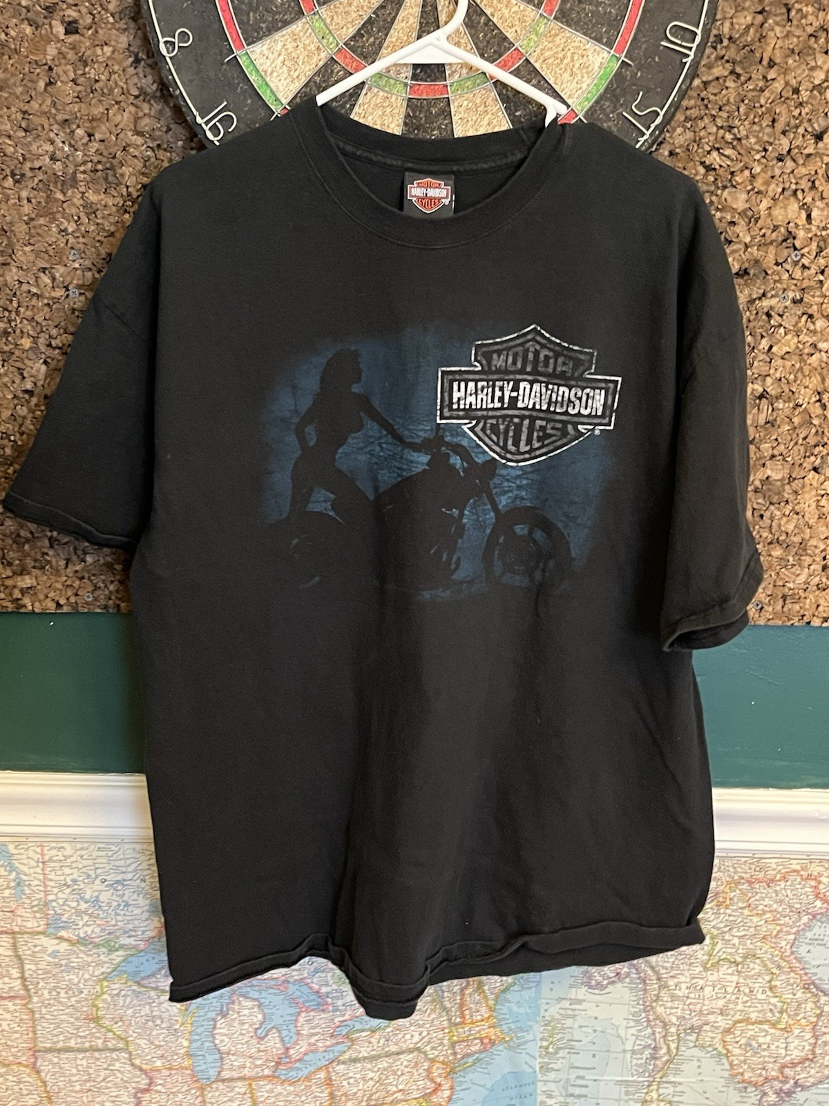 Vtg Harley Davidson T Shirt Mens 2XL Kerstings Museum North Judson IN Black 2002