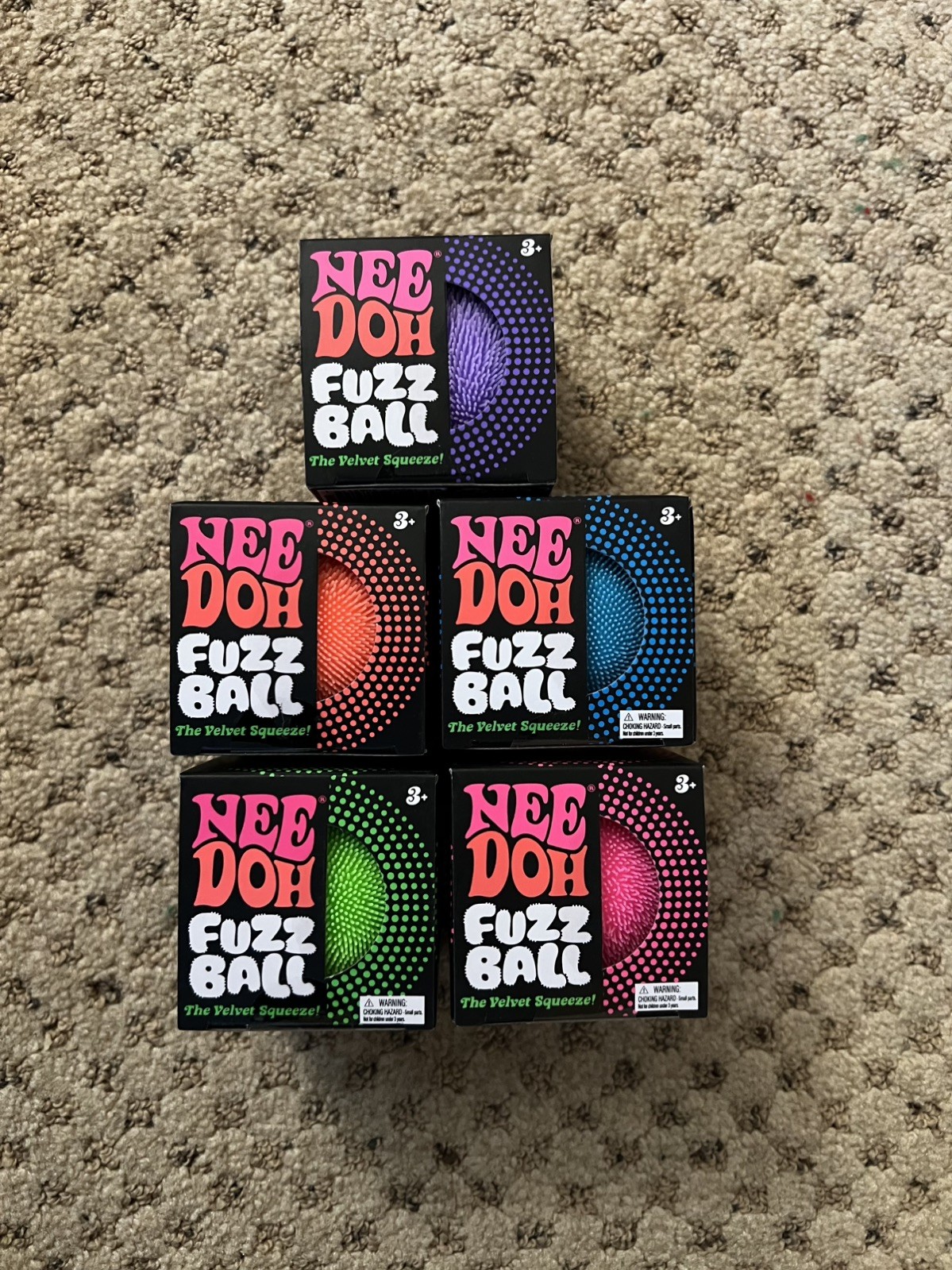 Schylling NEEDOH Fuzzball Lot 1-12 Authentic Factory Sealed Velvet Squeeze NIB