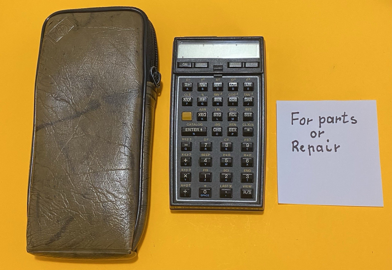 Vintage HP 41C Programmable Calculator w/ Quad Memory Module FOR PARTS OR REPAIR