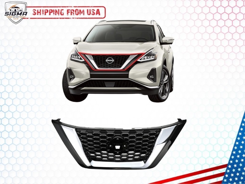 For Nissan Murano 2019-2024 Front Grille Grill Assembly Chrome/Black For Nissan Murano 2019-2024 Front Grille Grill Assembly Chrome/Black