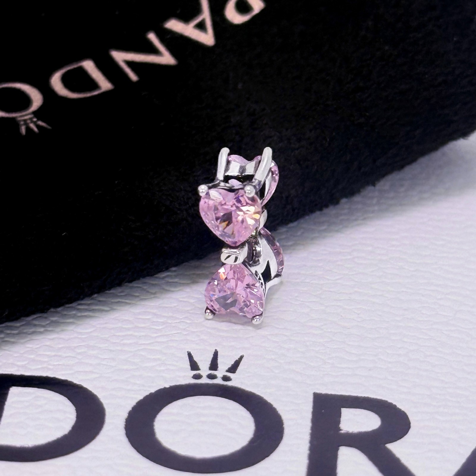 PANDORA Pink Bow Charm Sterling Silver, #794253C01, Valentine's Day Gift