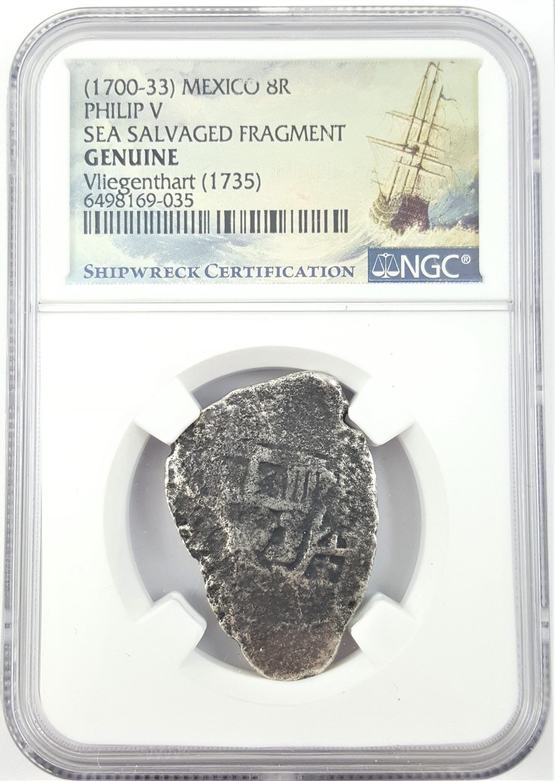 NGC 8-Réal Shipwreck Fragment 1735 Vliegenthart Philip V 🇮🇩