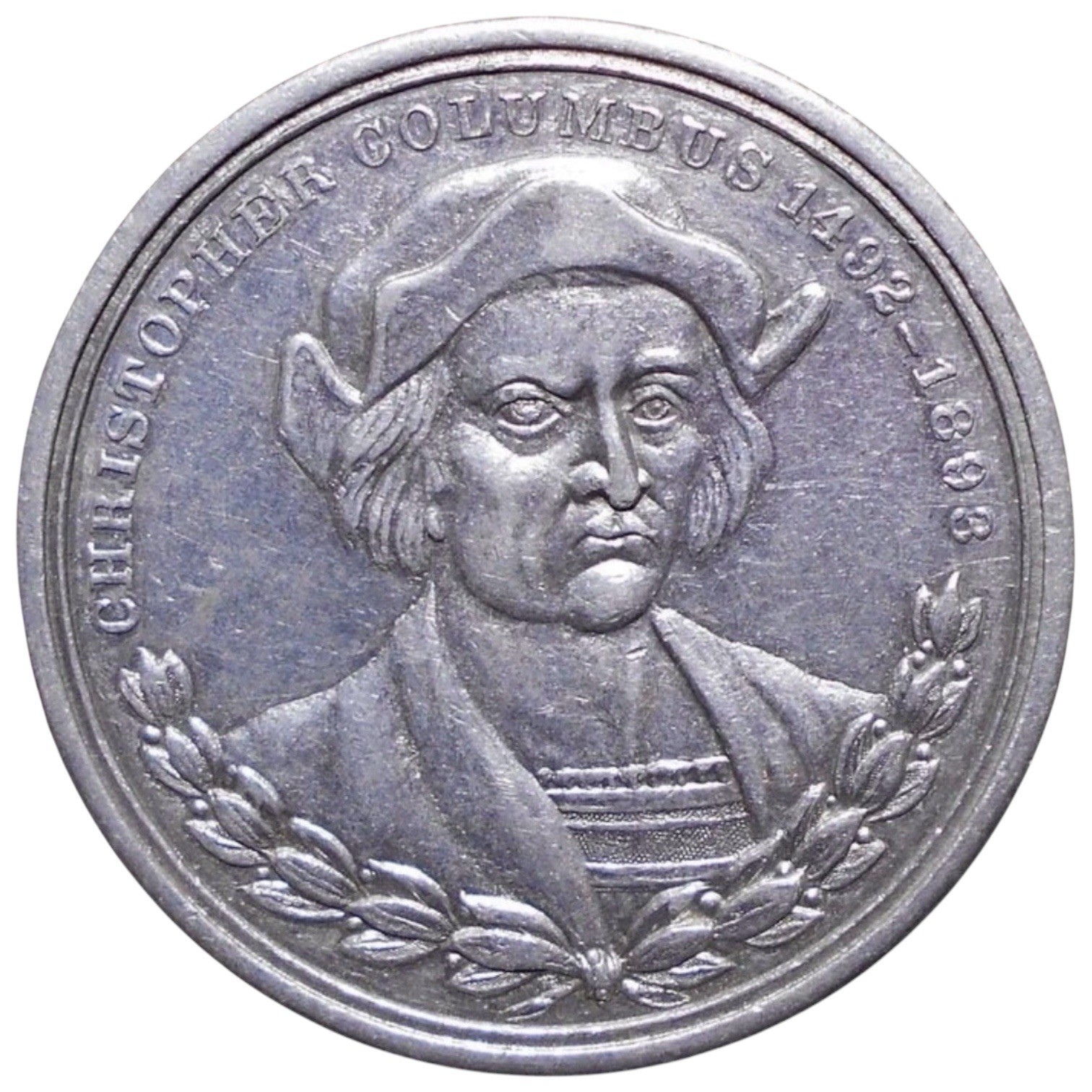 1893-Chicago Columbian Exposition Medal-SC$1, Columbus-HK-236a, Aluminum-37mm 1893-Chicago Columbian Exposition Medal-SC$1, Columbus-HK-236a, Aluminum-37mm