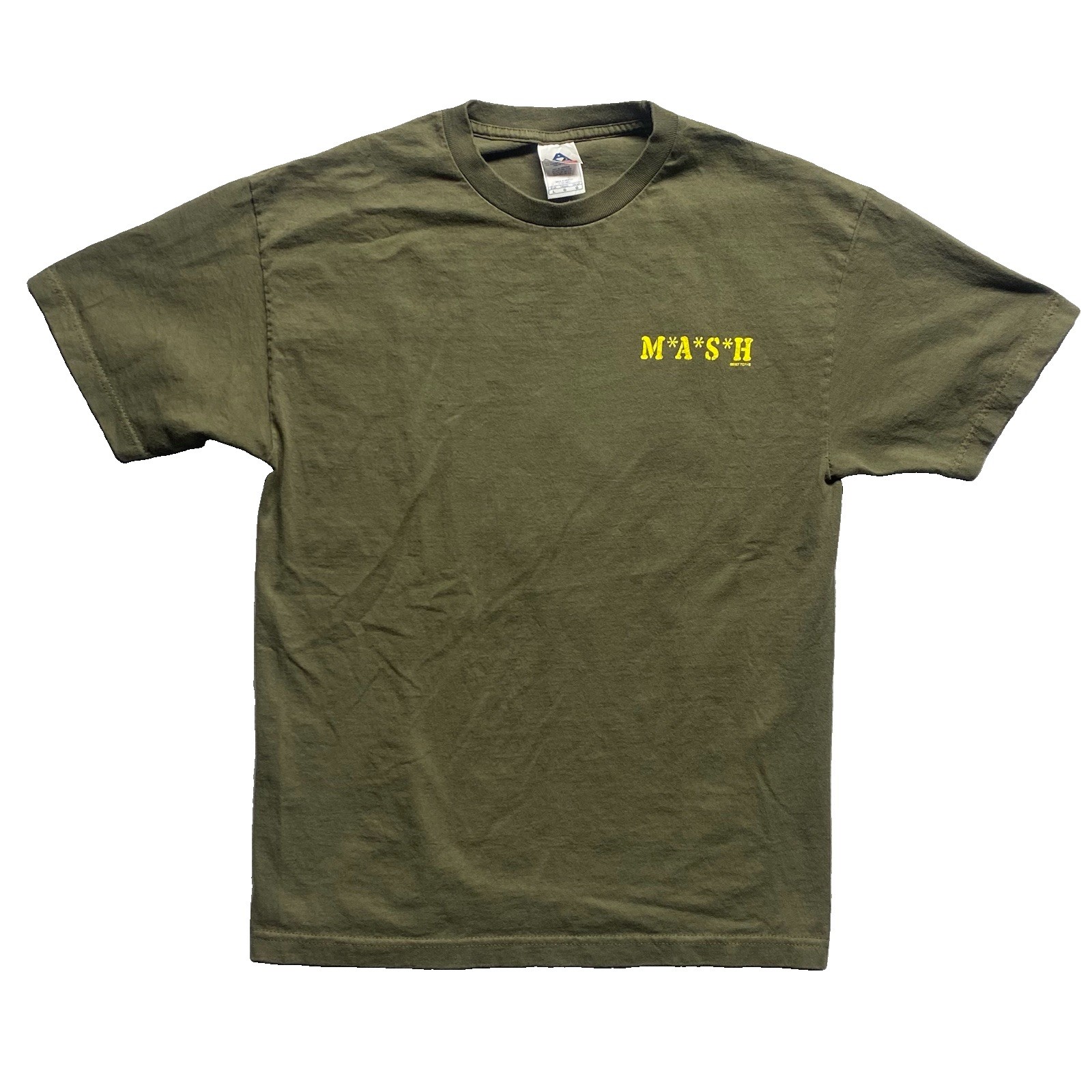 Vtg 2000s MASH Graphic Tee Large Olive Drab Military Red Cross Promo Shirt