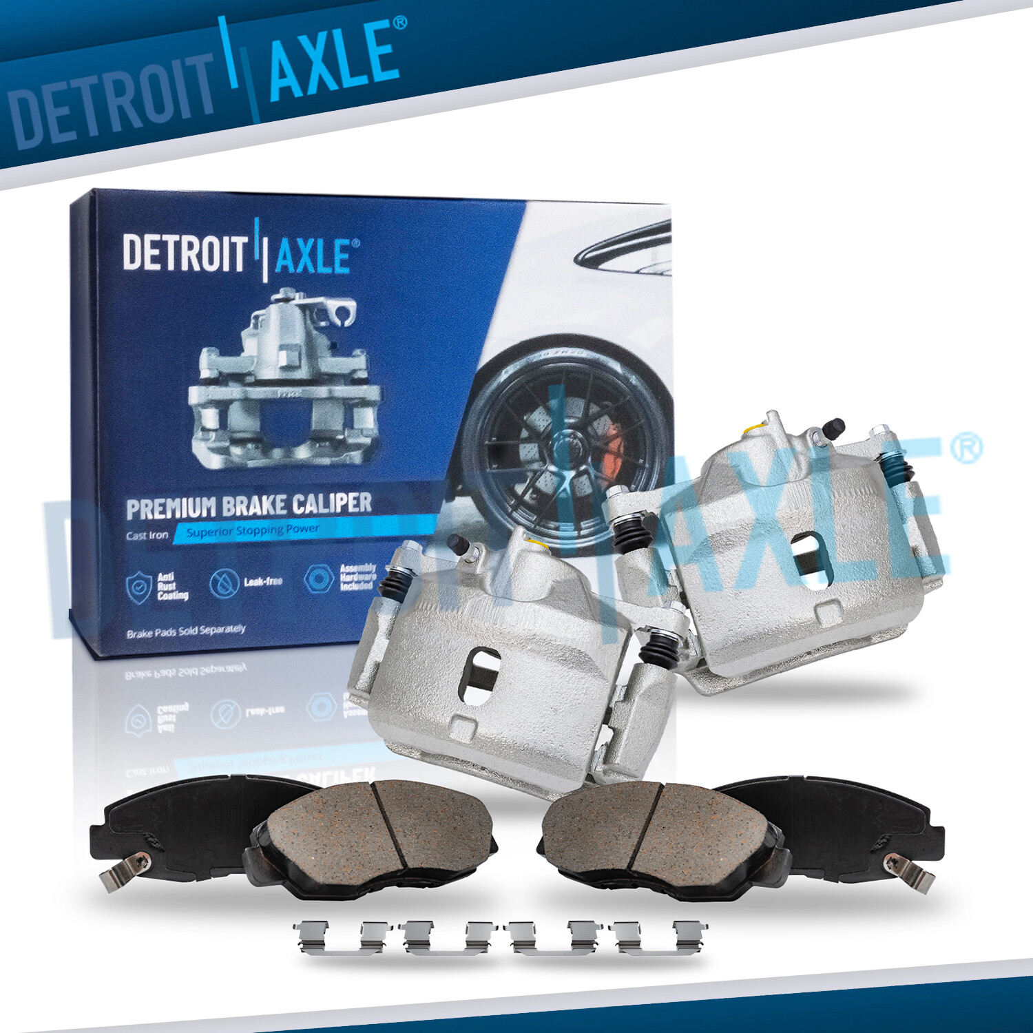 Front Disc Brake Calipers & Ceramic Brake Pads for Honda Civic Insight Acura EL