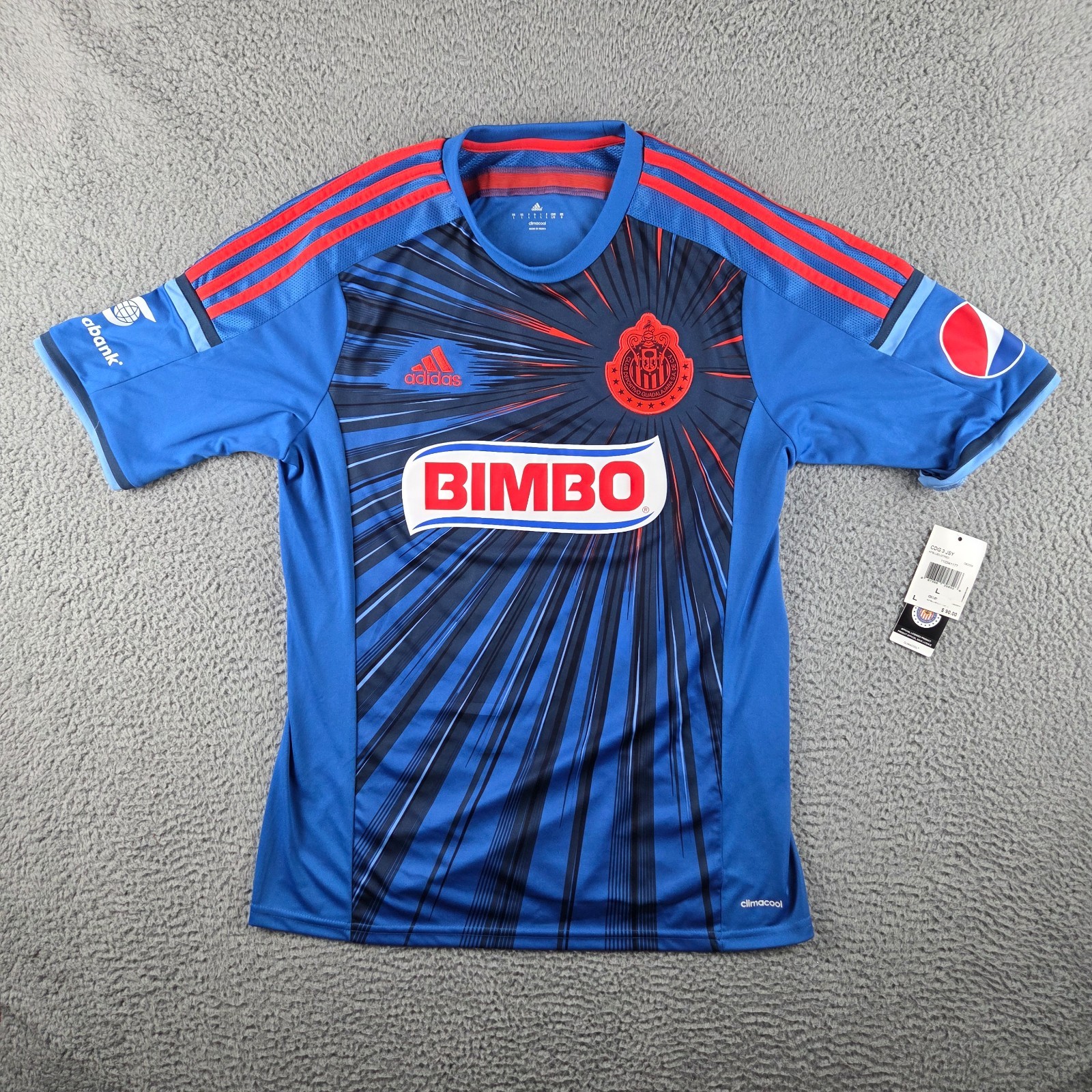 Club Chivas de Guadalajara Authentic Adidas Jersey Large 2013-2014 NEW