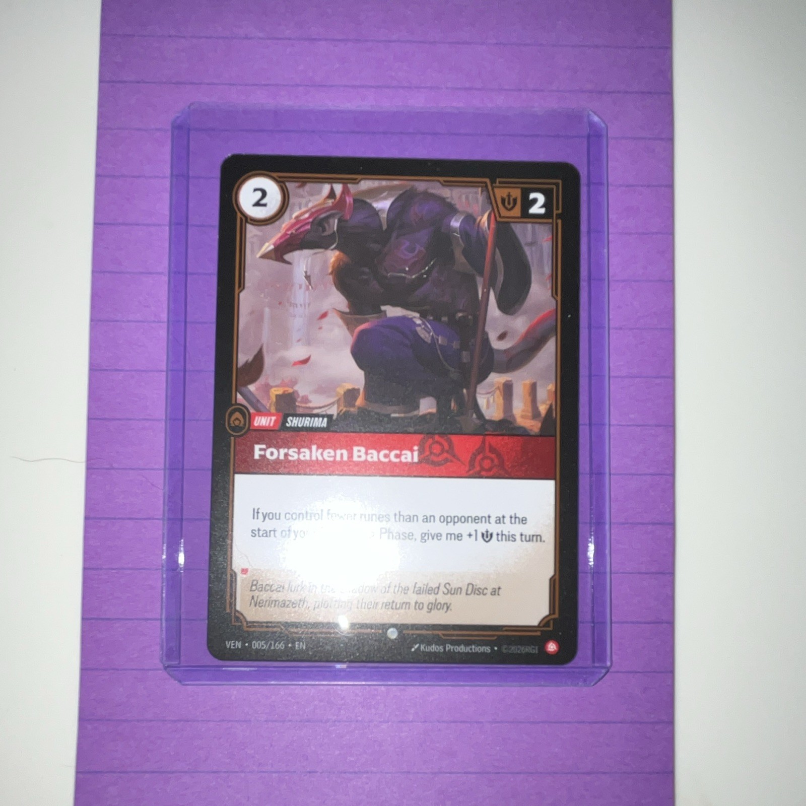 Riot Games Riftbound League of Legends Forsaken Baccai 005/166 EN 2024 Card Riot Games Riftbound League of Legends Forsaken Baccai 005/166 EN 2024 Card
