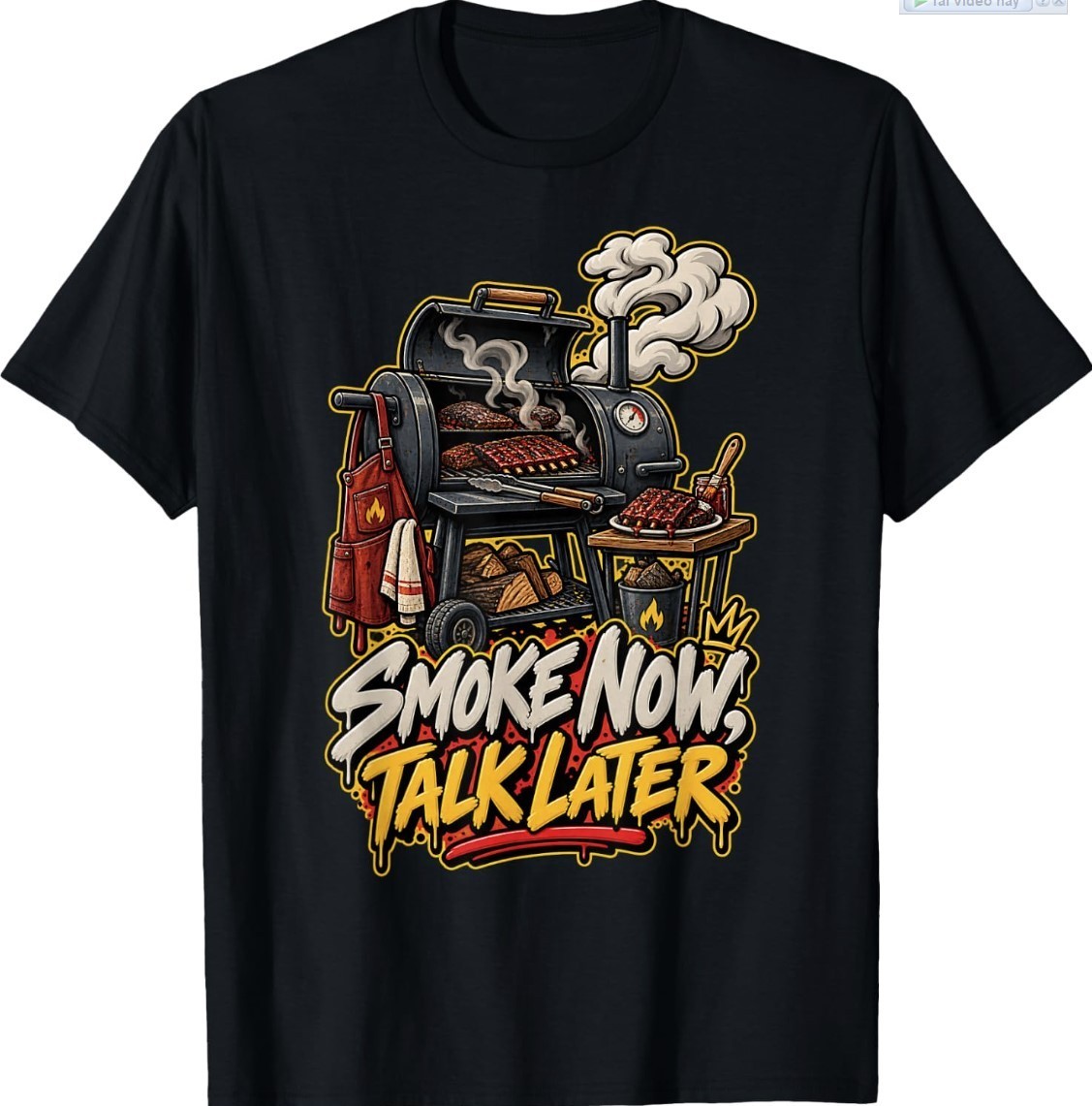 Smoke Now Talk Later BBQ Smoker Pitmaster Grill Ribs Humor T-Shirt