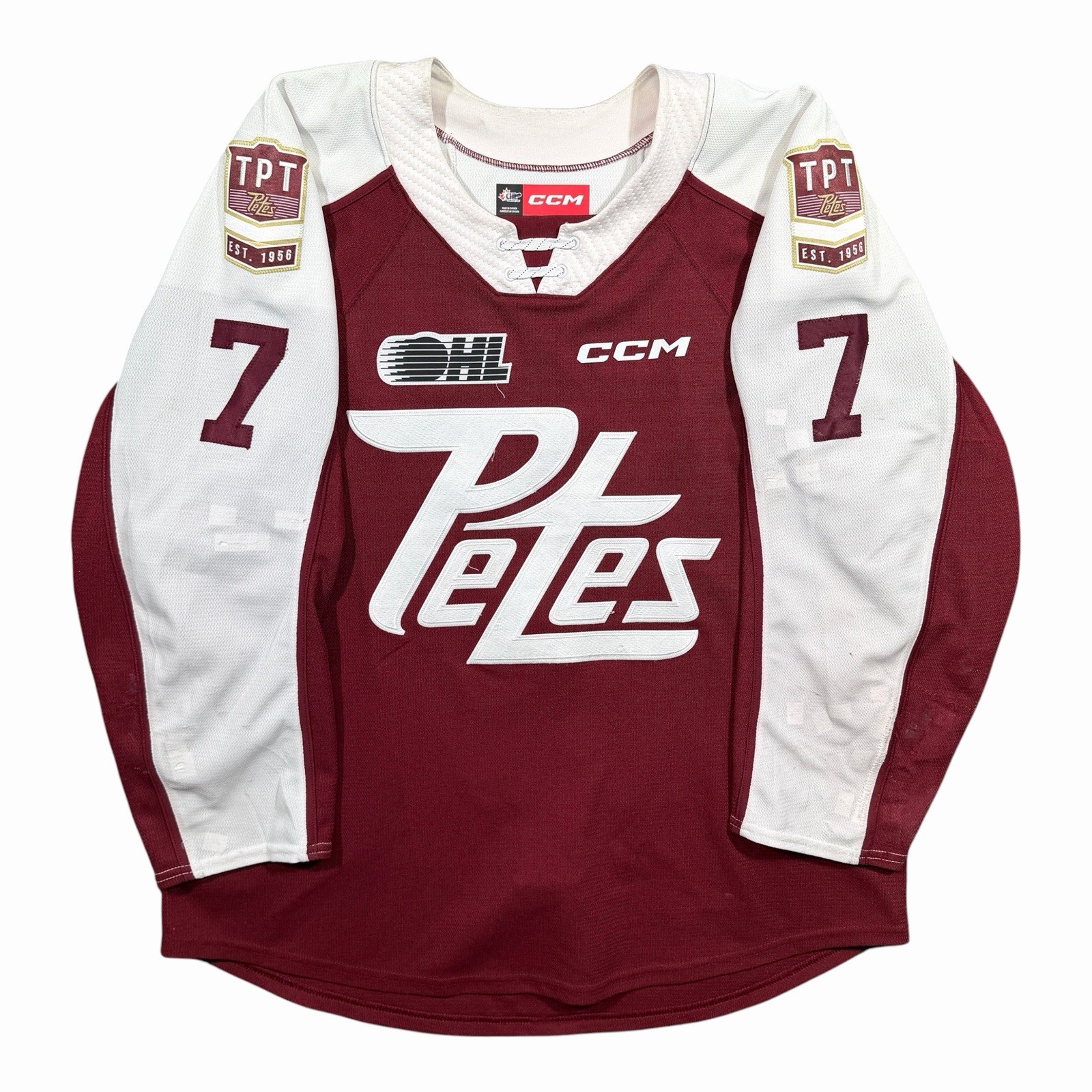 Chase Lefebvre Peterborough Petes Game Worn 2023/24 CCM OHL Jersey